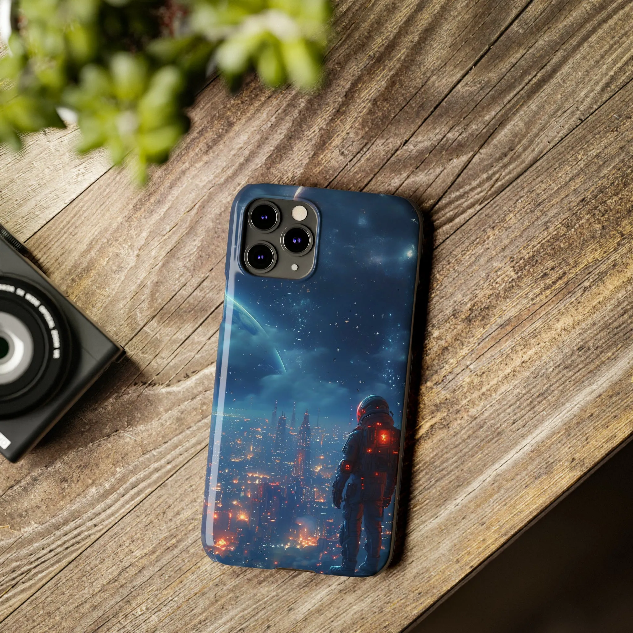 Artistic Rendition of Space Design Sleek Elegance Wireless-Charging Compatible Phone Case Slim Phone Case compatible with over 20 iphone models