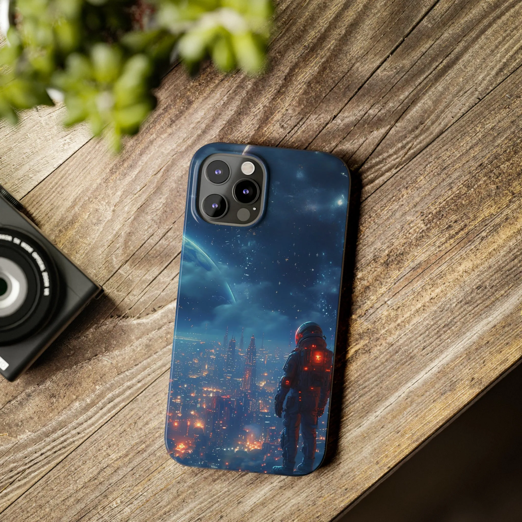 Artistic Rendition of Space Design Sleek Elegance Wireless-Charging Compatible Phone Case Slim Phone Case compatible with over 20 iphone models