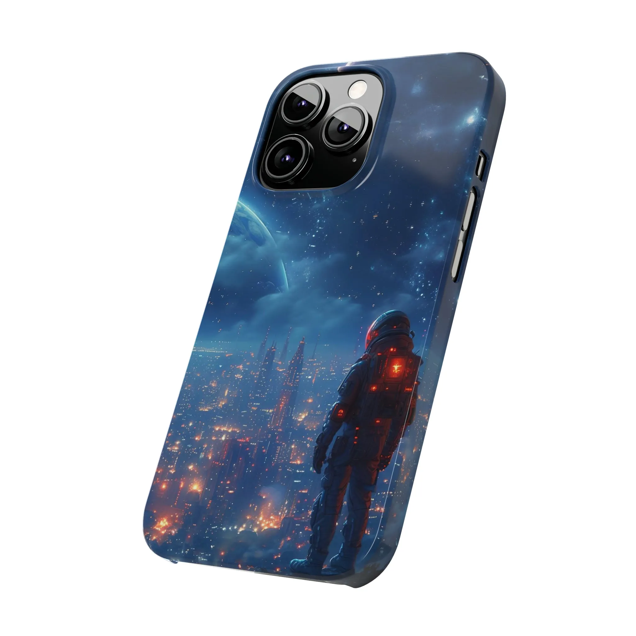 Artistic Rendition of Space Design Sleek Elegance Wireless-Charging Compatible Phone Case Slim Phone Case compatible with over 20 iphone models