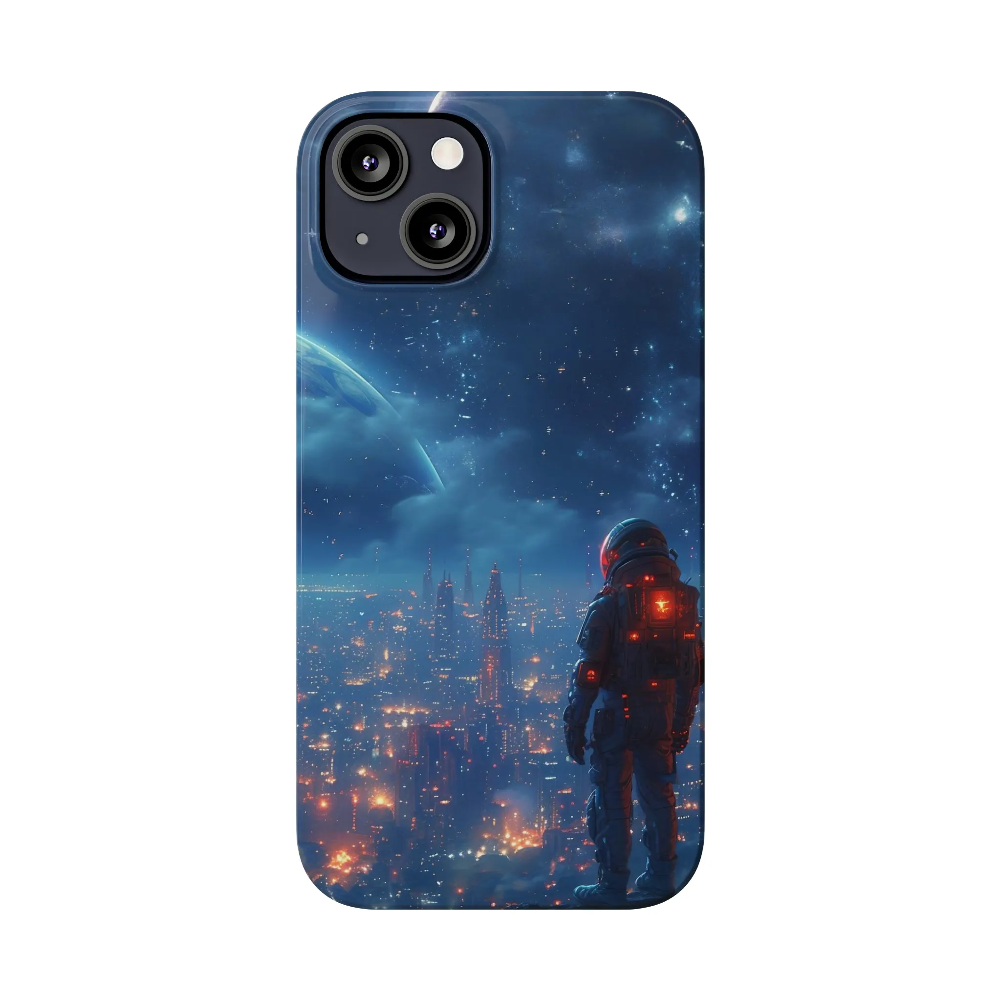 Artistic Rendition of Space Design Sleek Elegance Wireless-Charging Compatible Phone Case Slim Phone Case compatible with over 20 iphone models