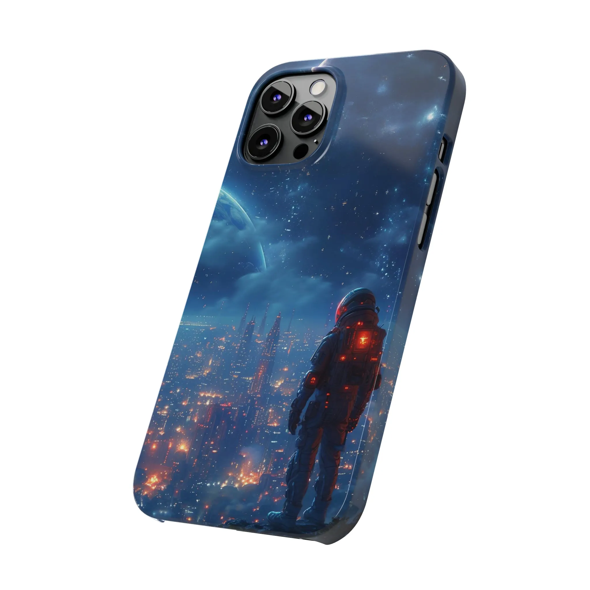 Artistic Rendition of Space Design Sleek Elegance Wireless-Charging Compatible Phone Case Slim Phone Case compatible with over 20 iphone models