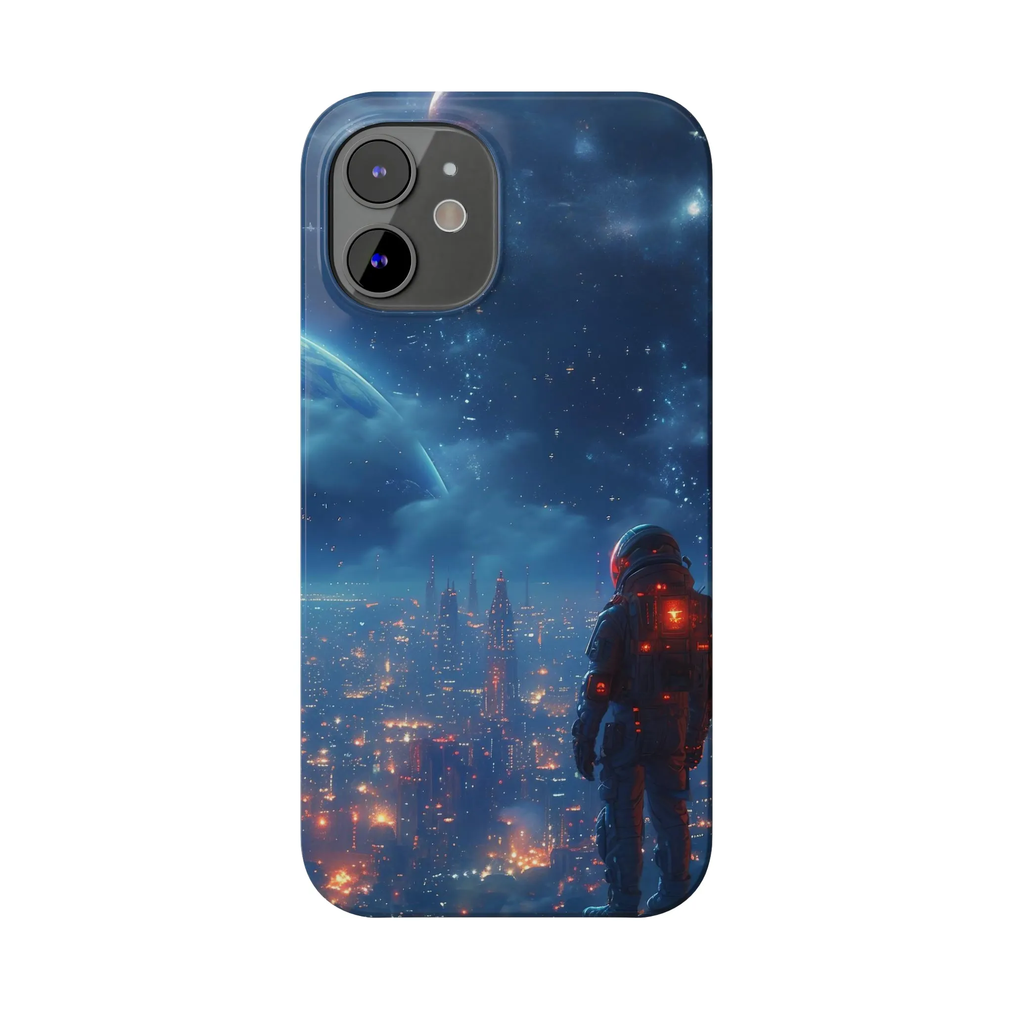 Artistic Rendition of Space Design Sleek Elegance Wireless-Charging Compatible Phone Case Slim Phone Case compatible with over 20 iphone models