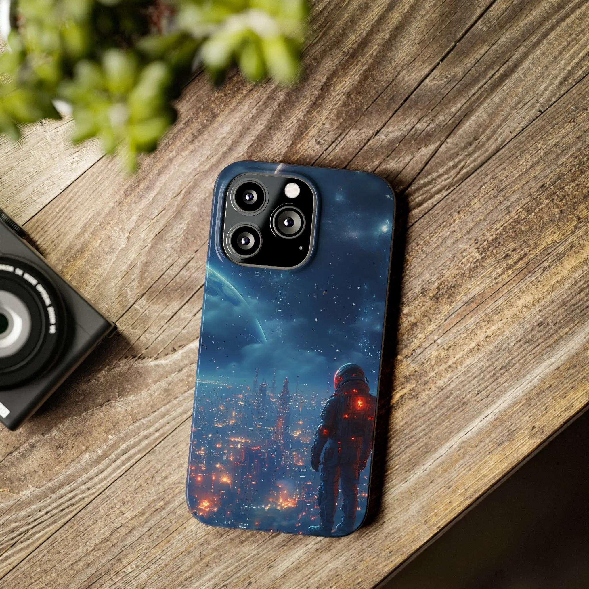 Artistic Rendition of Space Design Sleek Elegance Wireless-Charging Compatible Phone Case Slim Phone Case compatible with over 20 iphone models