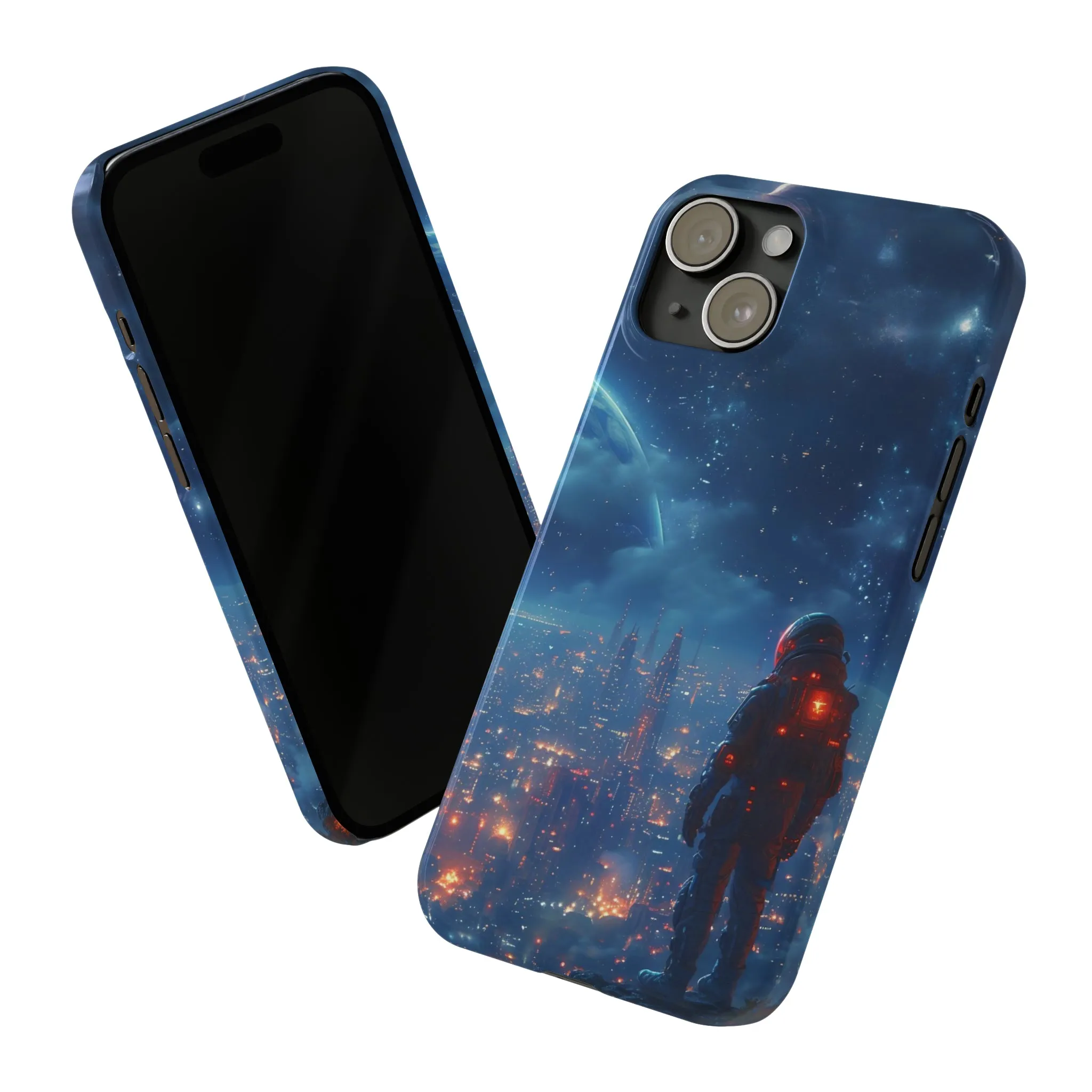 Artistic Rendition of Space Design Sleek Elegance Wireless-Charging Compatible Phone Case Slim Phone Case compatible with over 20 iphone models