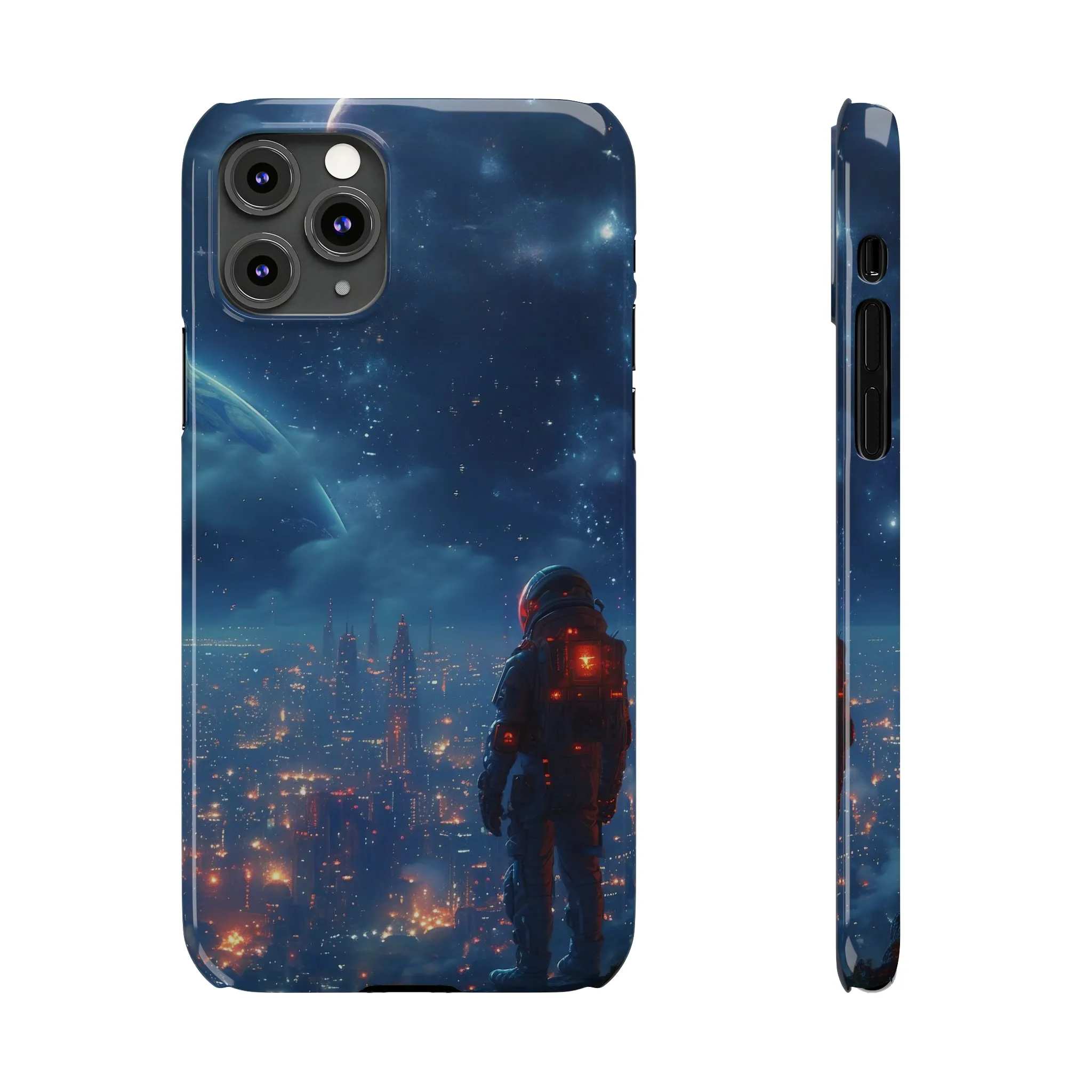 Artistic Rendition of Space Design Sleek Elegance Wireless-Charging Compatible Phone Case Slim Phone Case compatible with over 20 iphone models