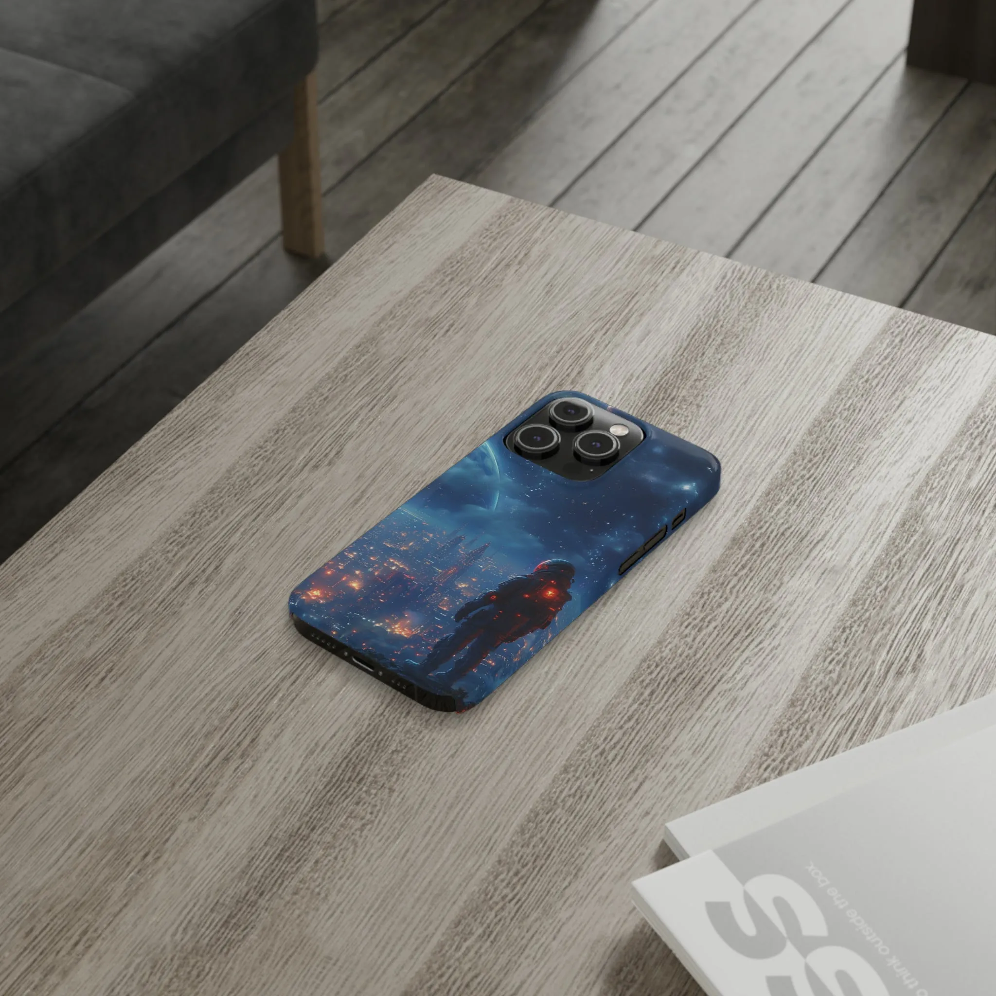 Artistic Rendition of Space Design Sleek Elegance Wireless-Charging Compatible Phone Case Slim Phone Case compatible with over 20 iphone models