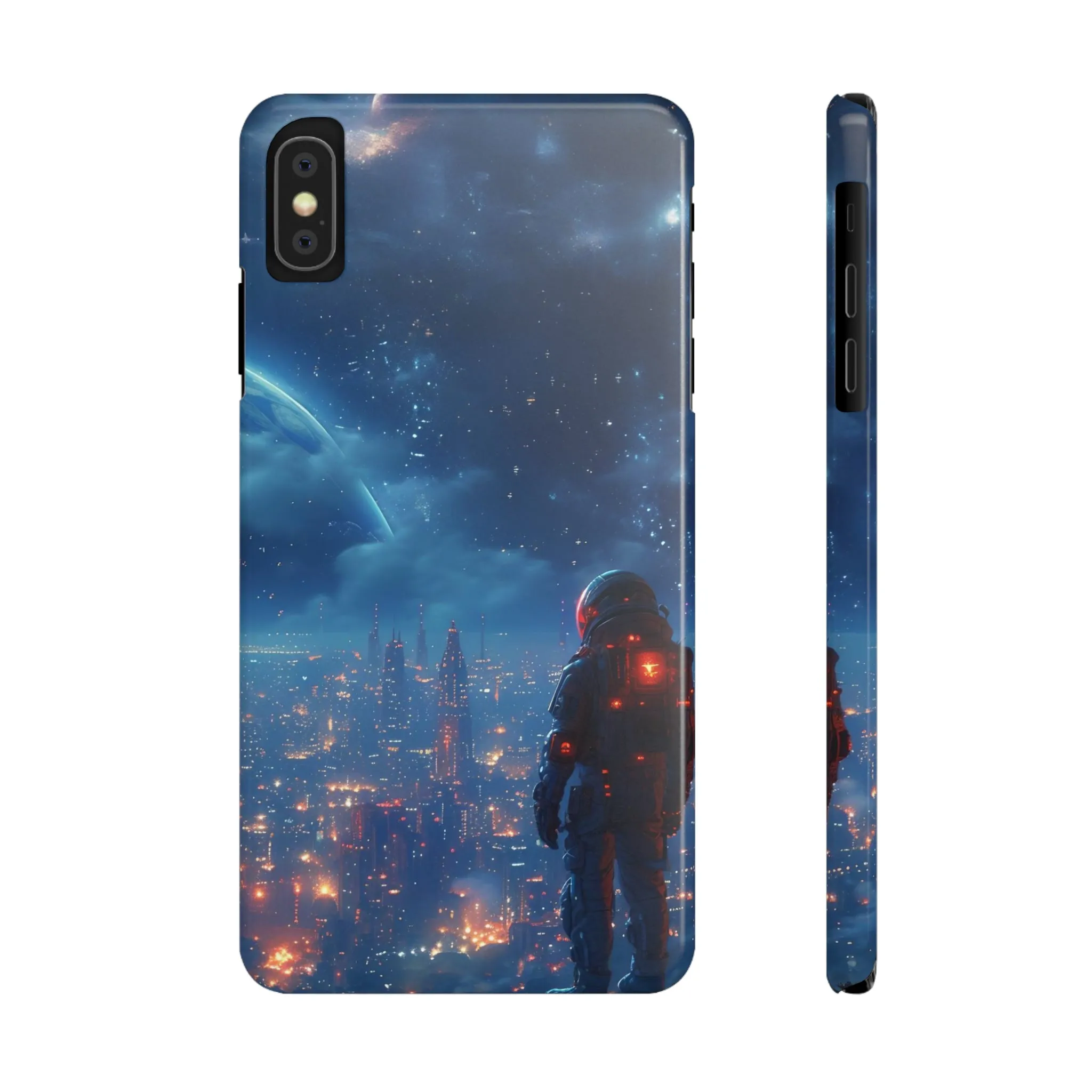 Artistic Rendition of Space Design Sleek Elegance Wireless-Charging Compatible Phone Case Slim Phone Case compatible with over 20 iphone models