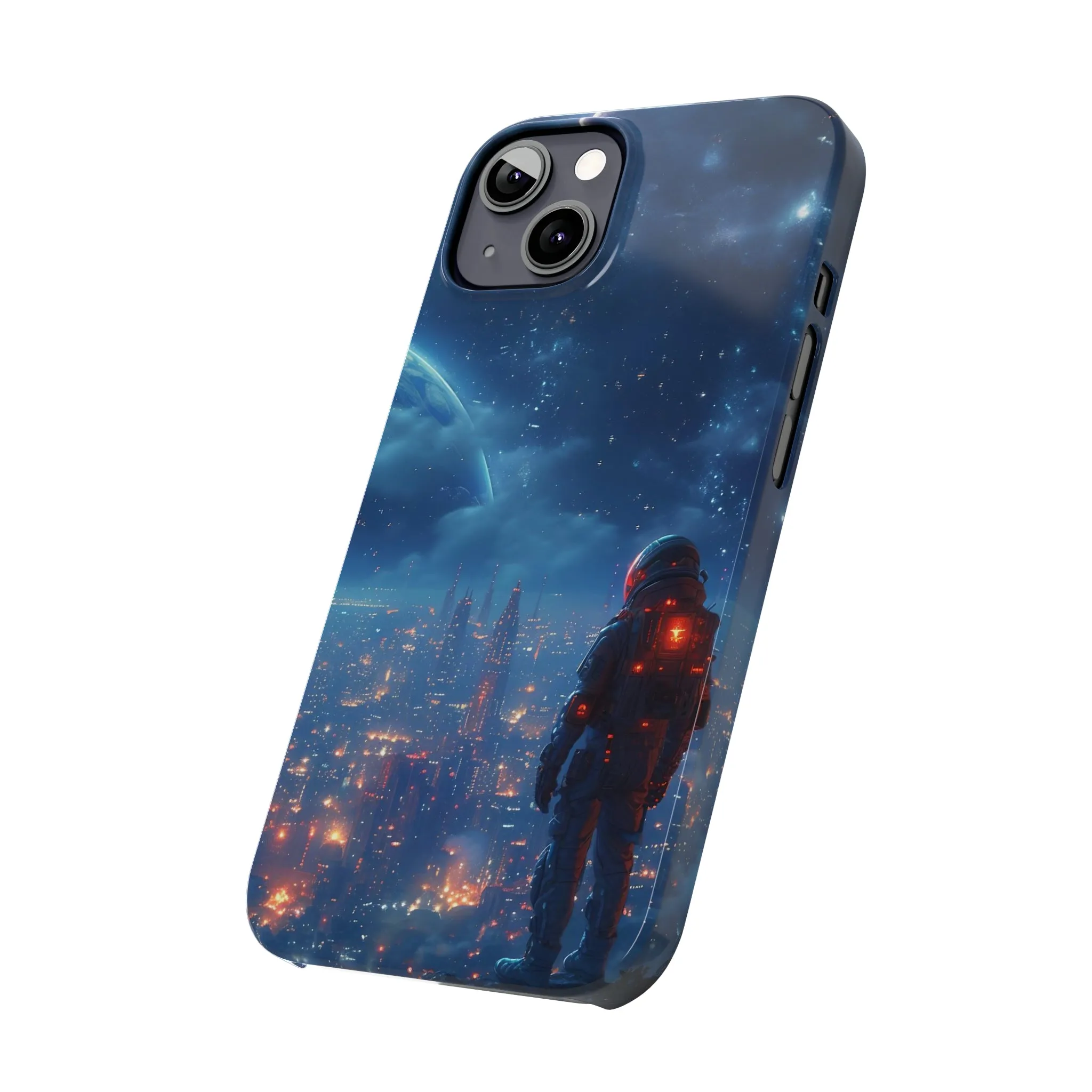 Artistic Rendition of Space Design Sleek Elegance Wireless-Charging Compatible Phone Case Slim Phone Case compatible with over 20 iphone models