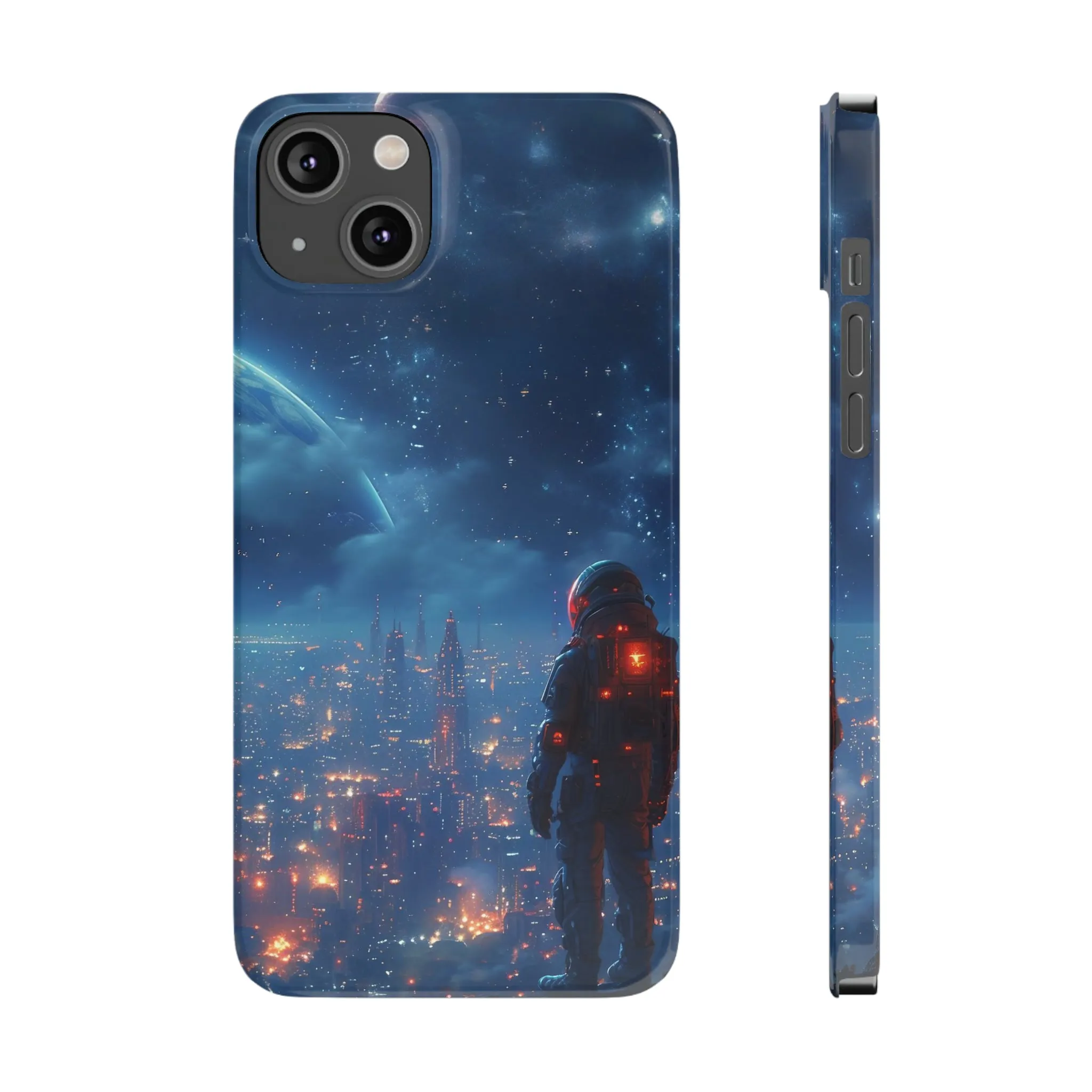 Artistic Rendition of Space Design Sleek Elegance Wireless-Charging Compatible Phone Case Slim Phone Case compatible with over 20 iphone models