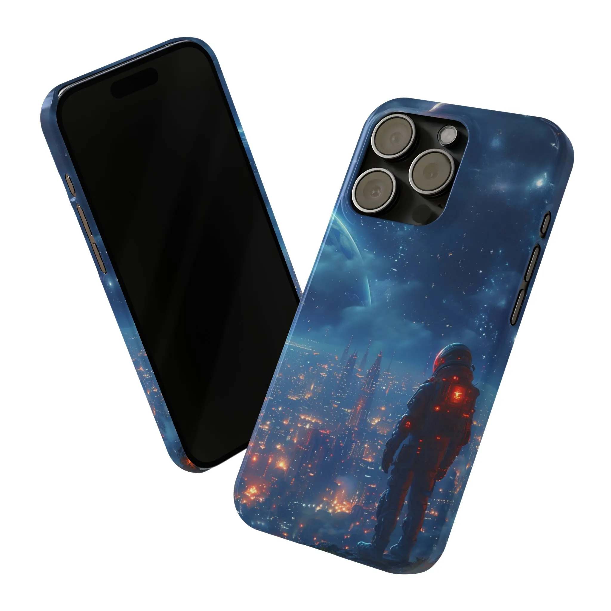 Artistic Rendition of Space Design Sleek Elegance Wireless-Charging Compatible Phone Case Slim Phone Case compatible with over 20 iphone models