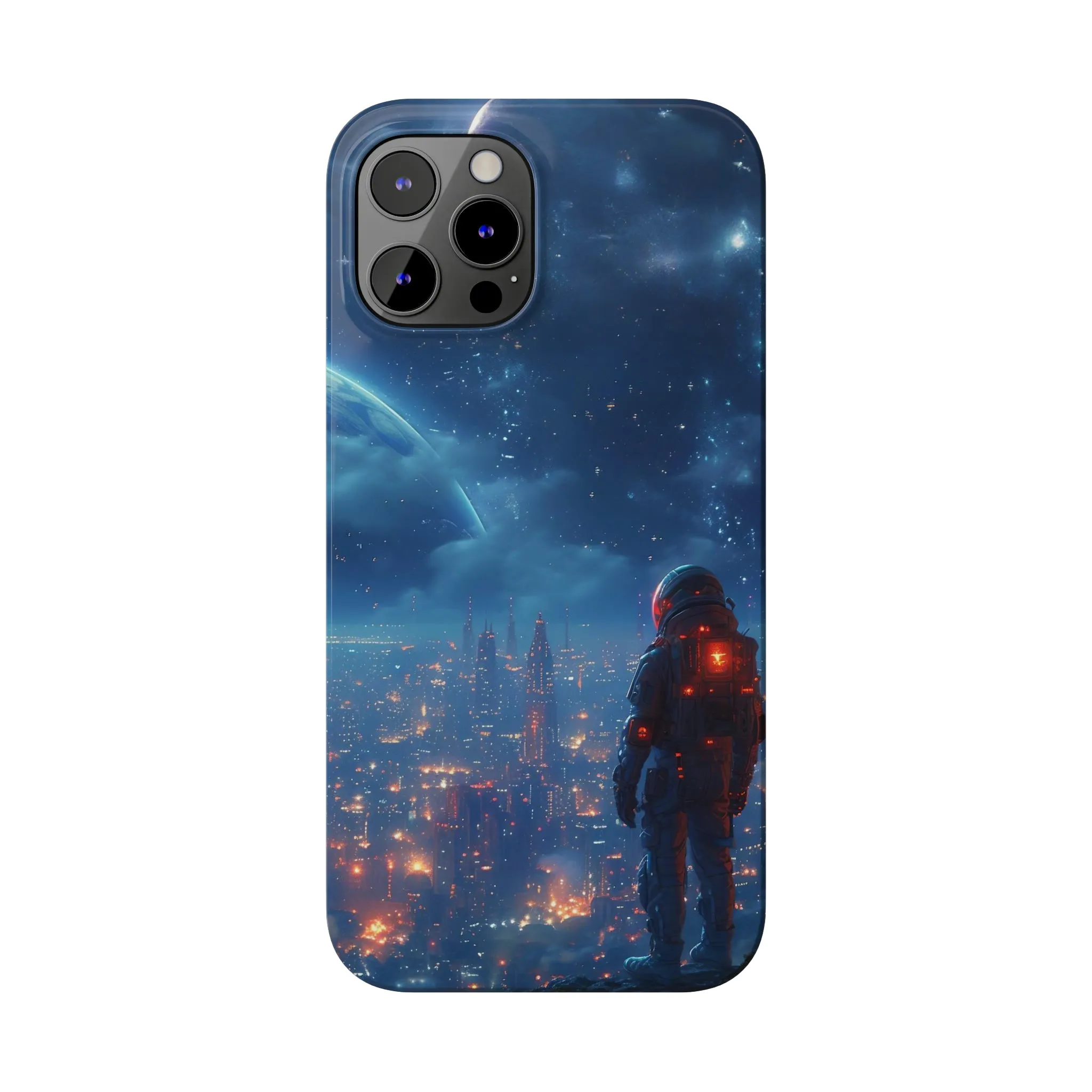 Artistic Rendition of Space Design Sleek Elegance Wireless-Charging Compatible Phone Case Slim Phone Case compatible with over 20 iphone models