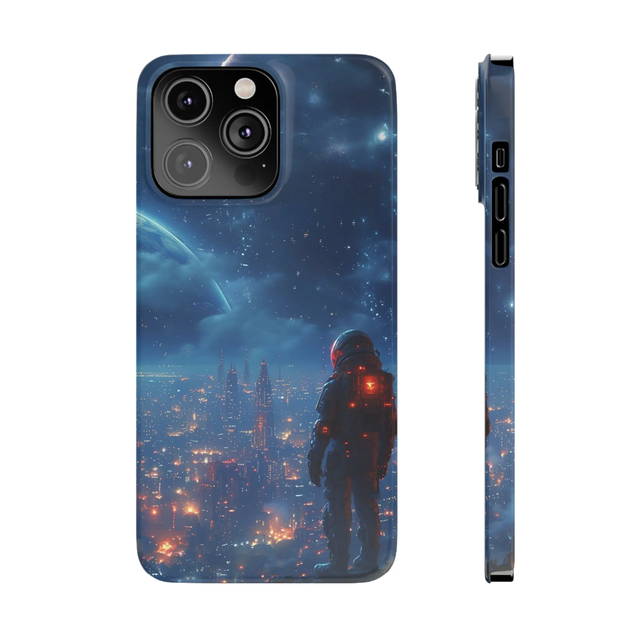 Artistic Rendition of Space Design Sleek Elegance Wireless-Charging Compatible Phone Case Slim Phone Case compatible with over 20 iphone models