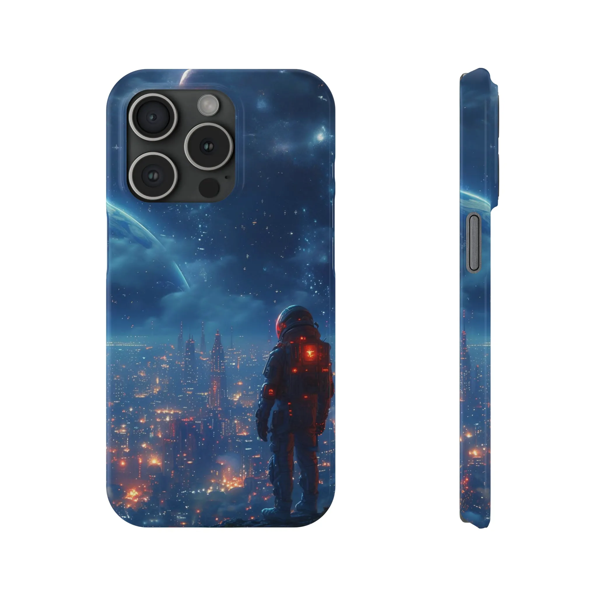 Artistic Rendition of Space Design Sleek Elegance Wireless-Charging Compatible Phone Case Slim Phone Case compatible with over 20 iphone models