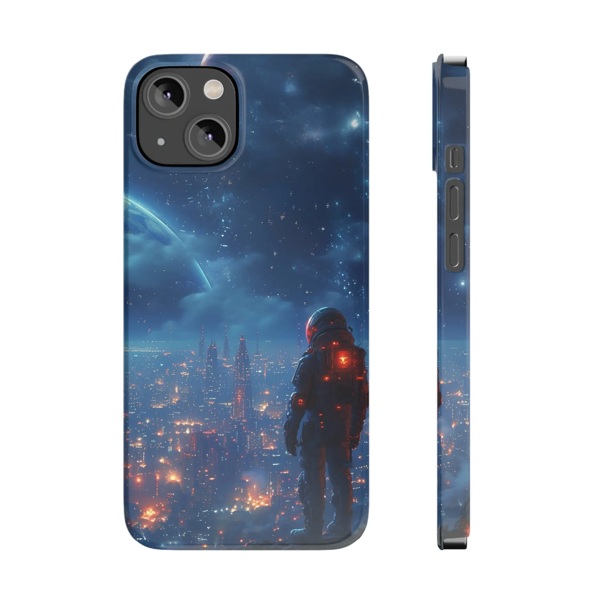 Artistic Rendition of Space Design Sleek Elegance Wireless-Charging Compatible Phone Case Slim Phone Case compatible with over 20 iphone models