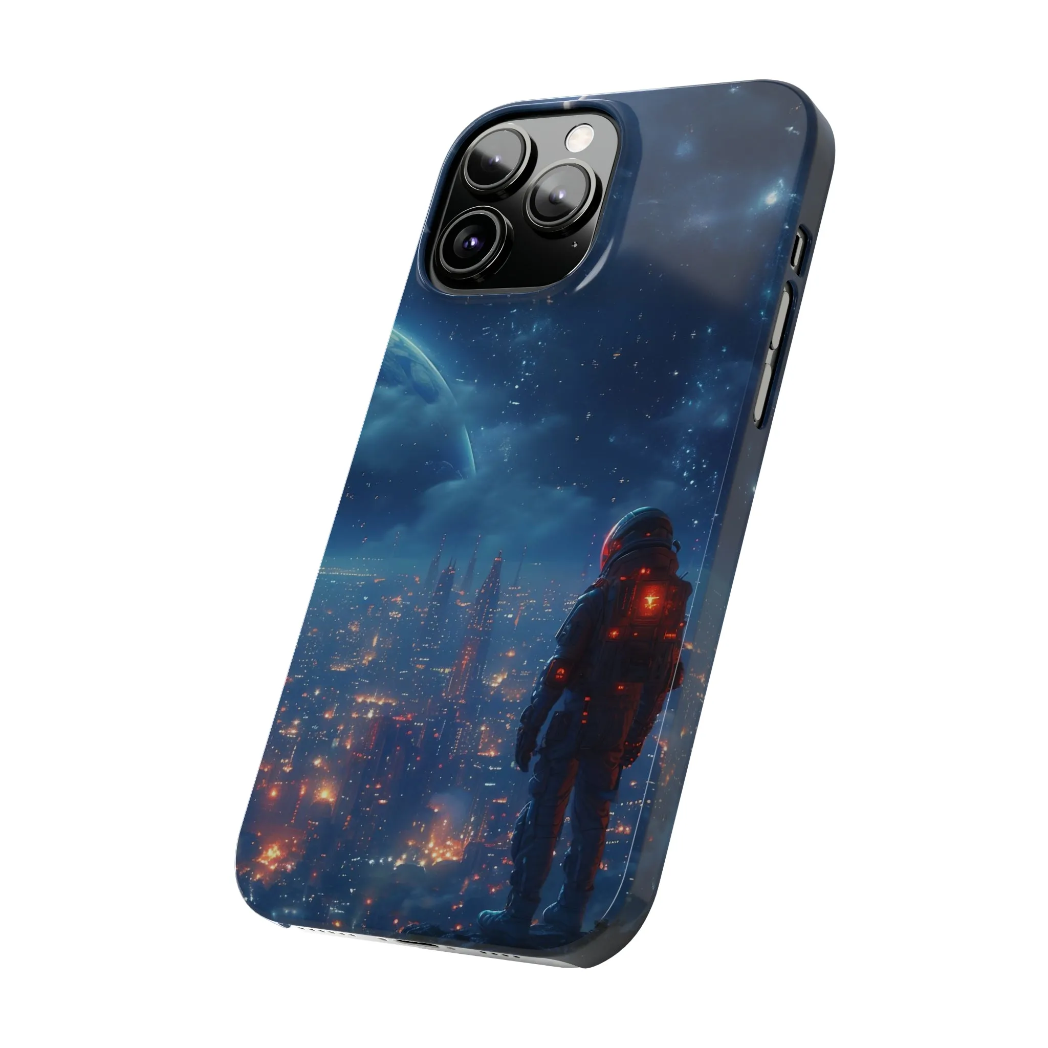 Artistic Rendition of Space Design Sleek Elegance Wireless-Charging Compatible Phone Case Slim Phone Case compatible with over 20 iphone models