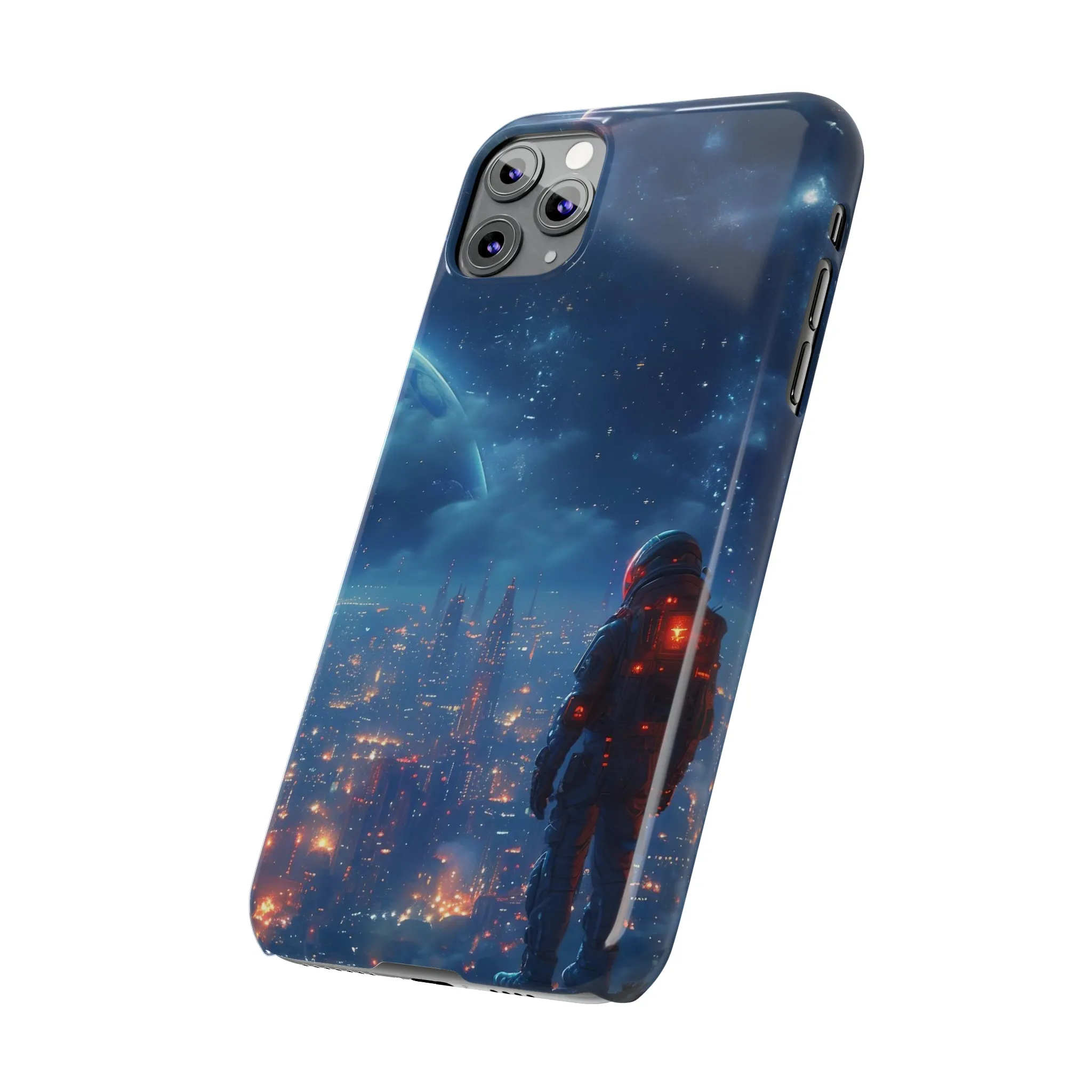 Artistic Rendition of Space Design Sleek Elegance Wireless-Charging Compatible Phone Case Slim Phone Case compatible with over 20 iphone models