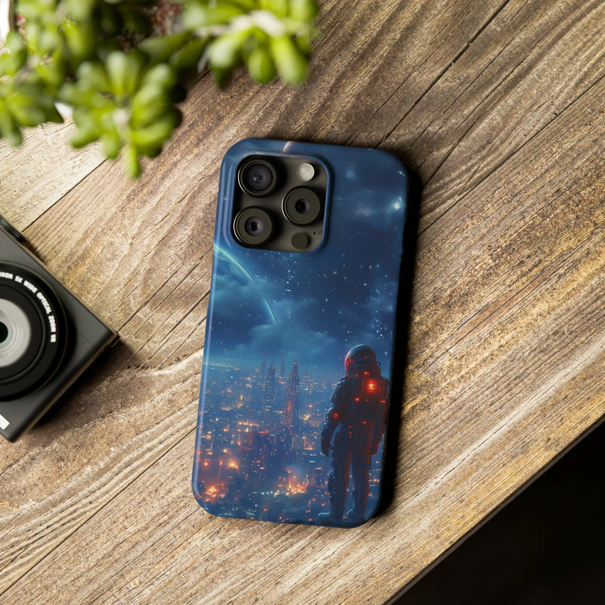 Artistic Rendition of Space Design Sleek Elegance Wireless-Charging Compatible Phone Case Slim Phone Case compatible with over 20 iphone models