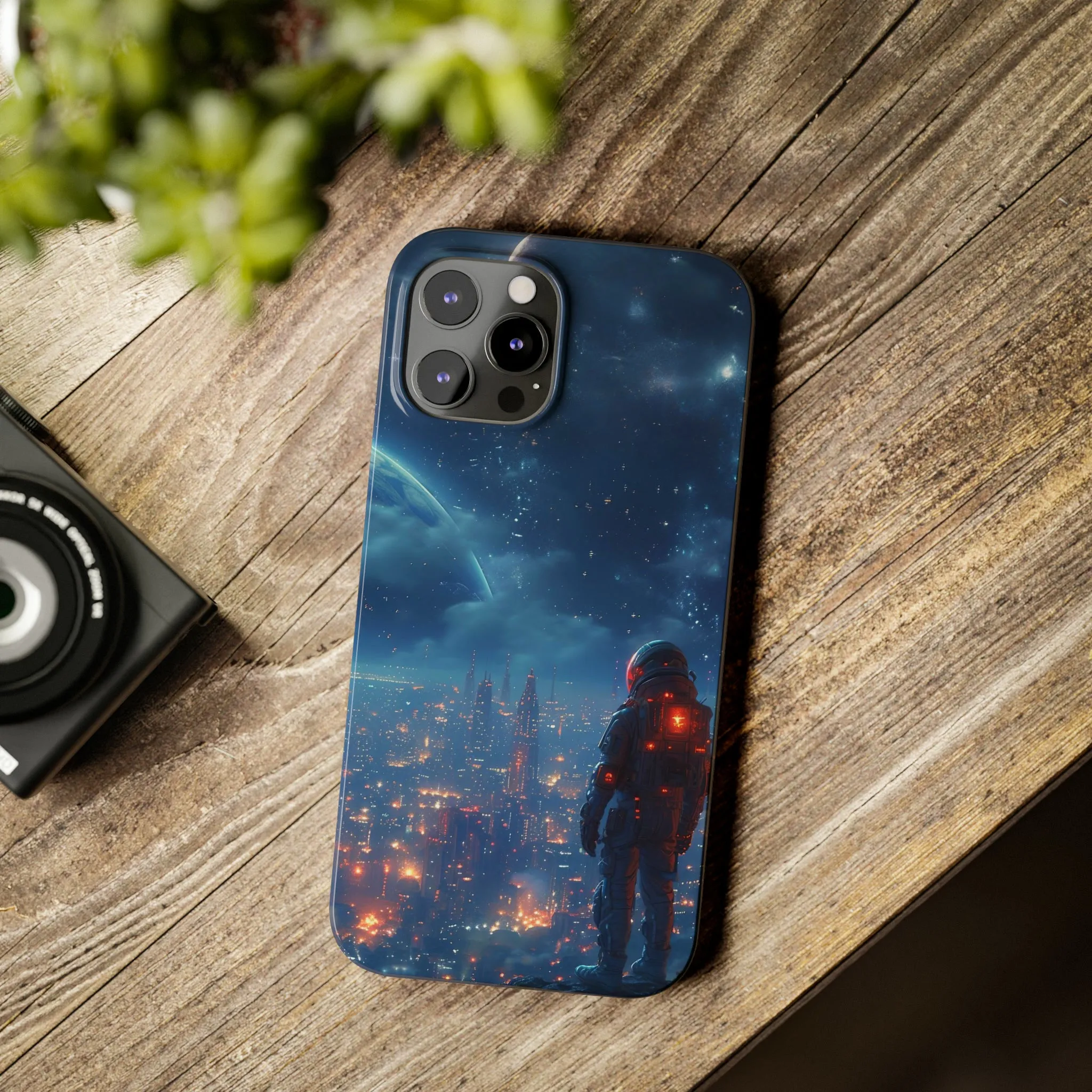 Artistic Rendition of Space Design Sleek Elegance Wireless-Charging Compatible Phone Case Slim Phone Case compatible with over 20 iphone models