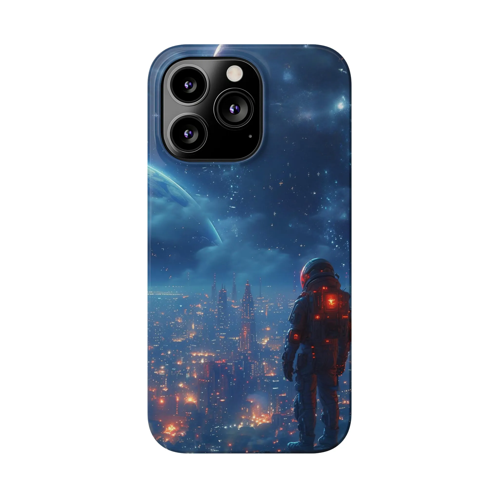 Artistic Rendition of Space Design Sleek Elegance Wireless-Charging Compatible Phone Case Slim Phone Case compatible with over 20 iphone models