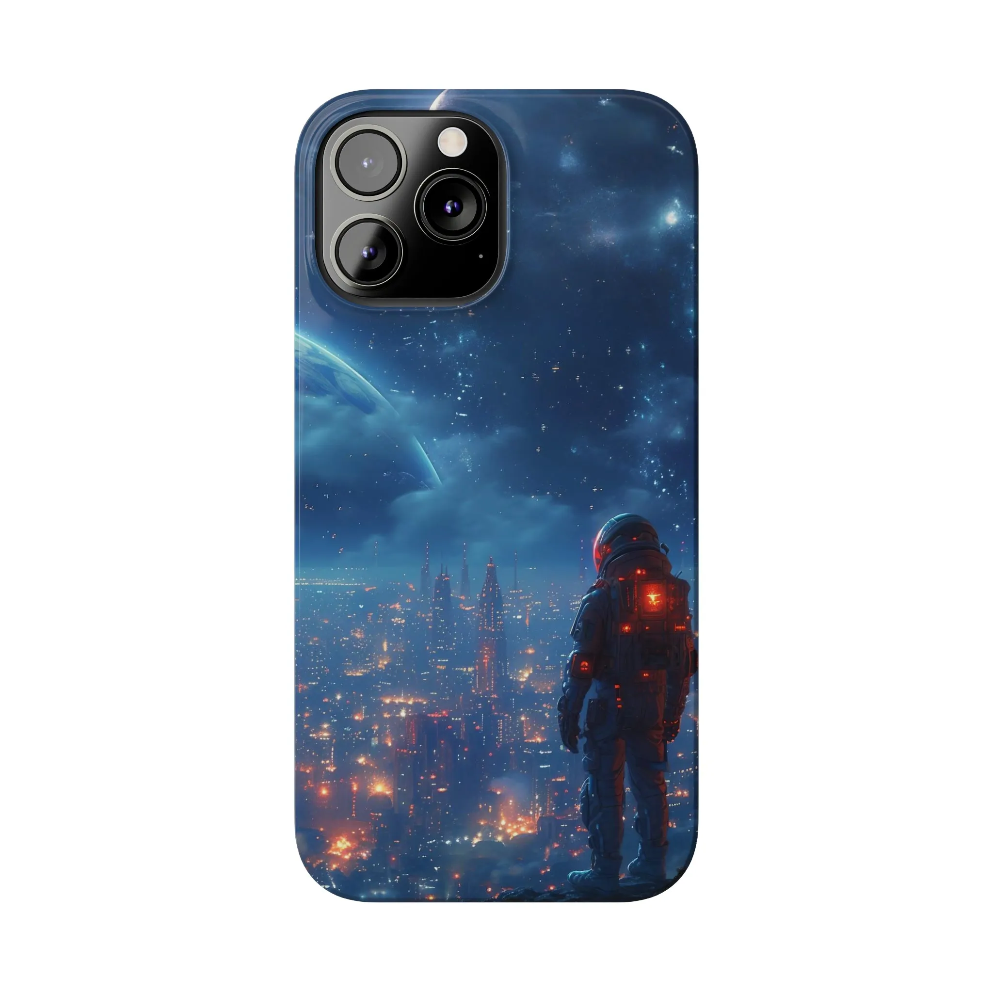 Artistic Rendition of Space Design Sleek Elegance Wireless-Charging Compatible Phone Case Slim Phone Case compatible with over 20 iphone models