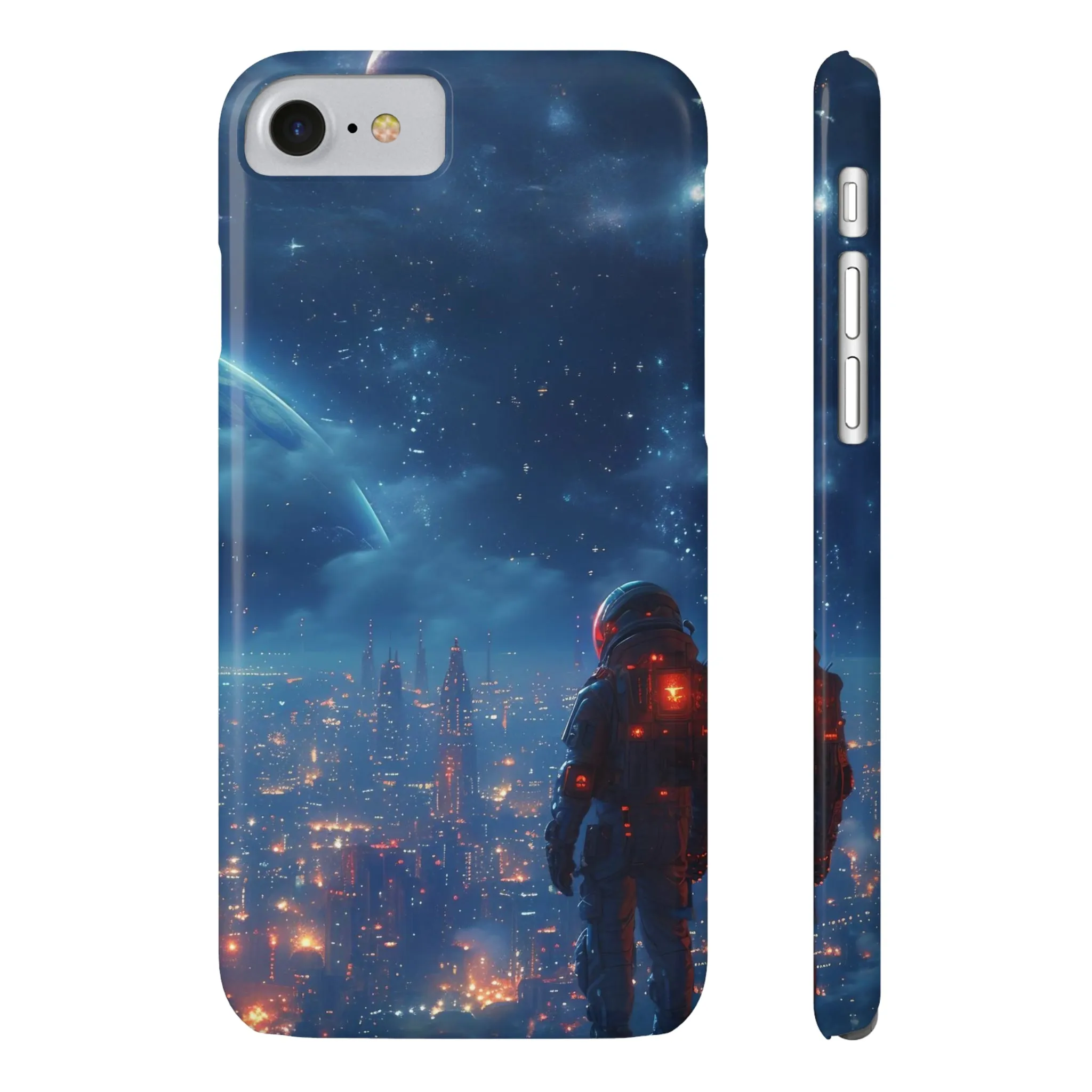 Artistic Rendition of Space Design Sleek Elegance Wireless-Charging Compatible Phone Case Slim Phone Case compatible with over 20 iphone models