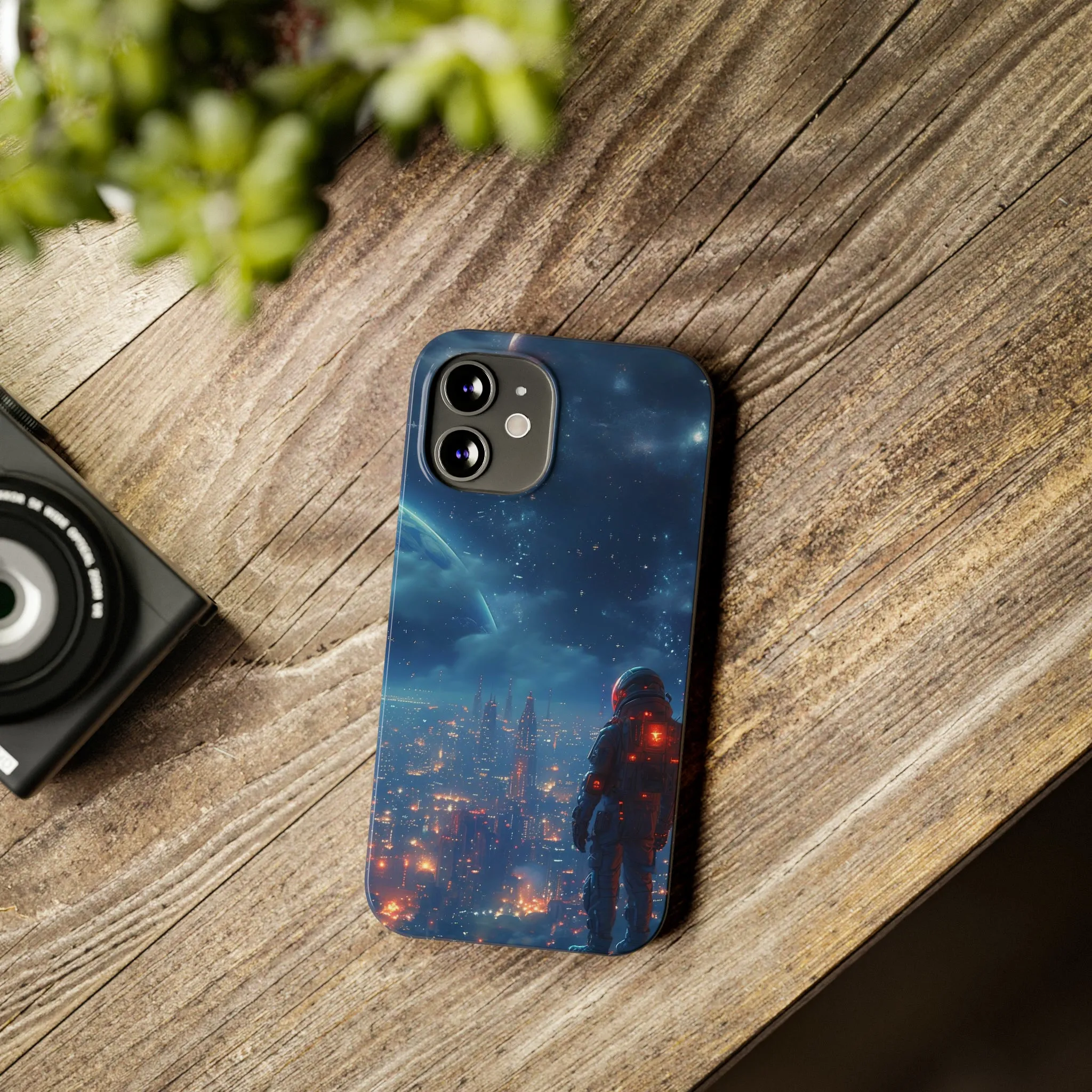 Artistic Rendition of Space Design Sleek Elegance Wireless-Charging Compatible Phone Case Slim Phone Case compatible with over 20 iphone models