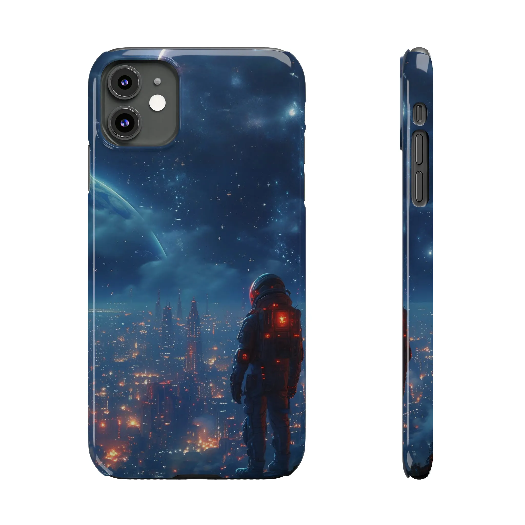 Artistic Rendition of Space Design Sleek Elegance Wireless-Charging Compatible Phone Case Slim Phone Case compatible with over 20 iphone models