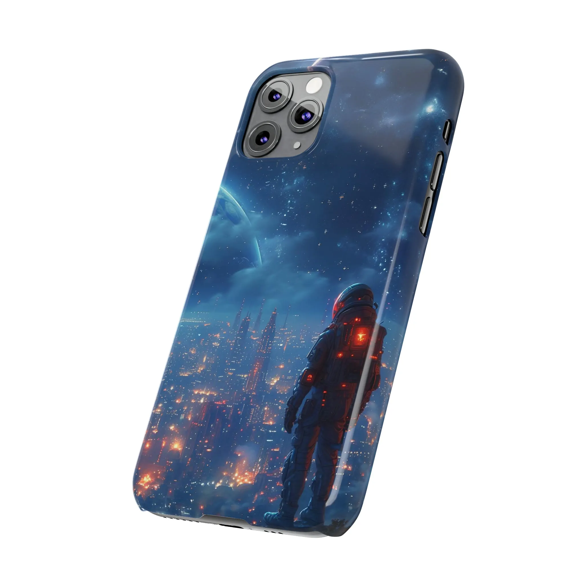 Artistic Rendition of Space Design Sleek Elegance Wireless-Charging Compatible Phone Case Slim Phone Case compatible with over 20 iphone models