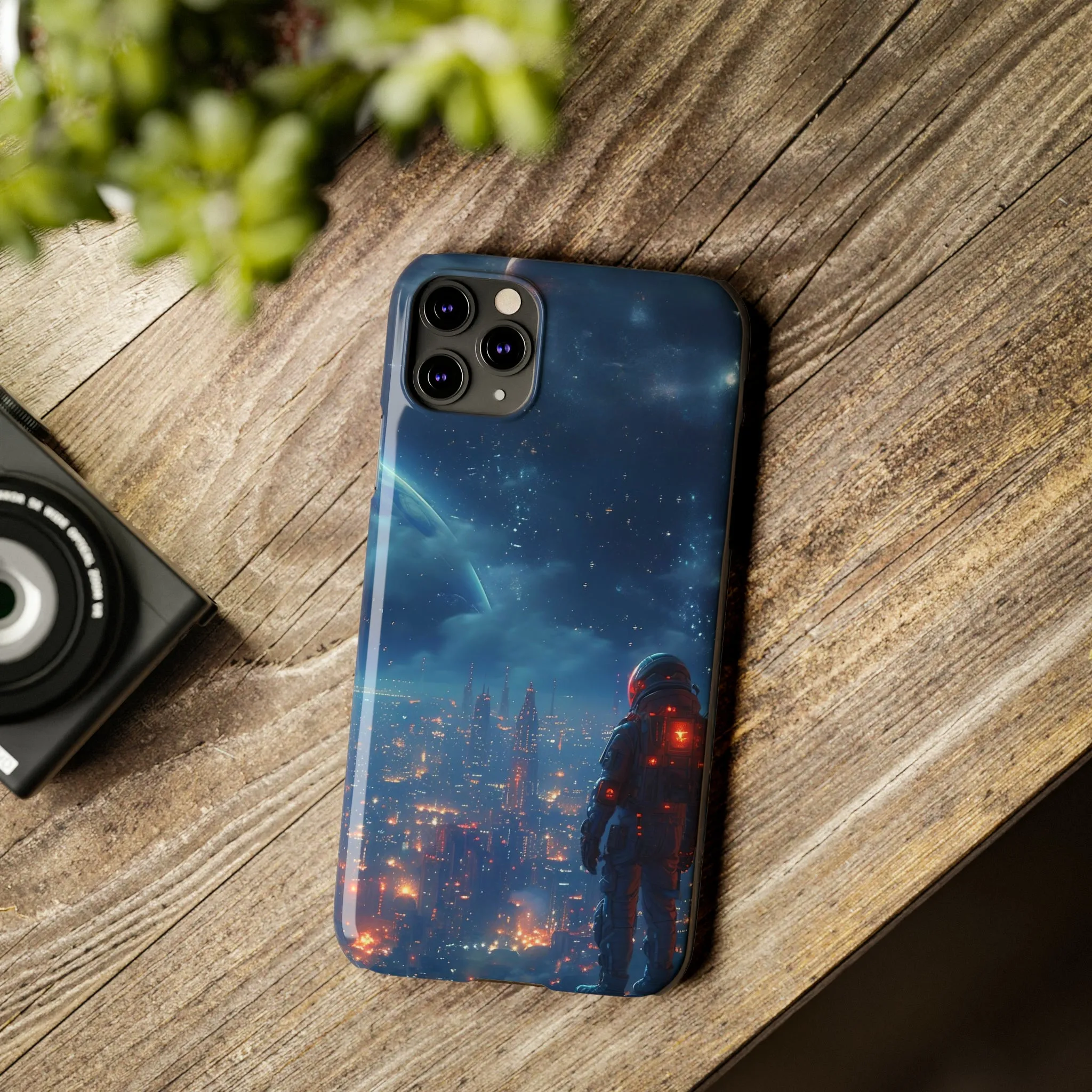 Artistic Rendition of Space Design Sleek Elegance Wireless-Charging Compatible Phone Case Slim Phone Case compatible with over 20 iphone models