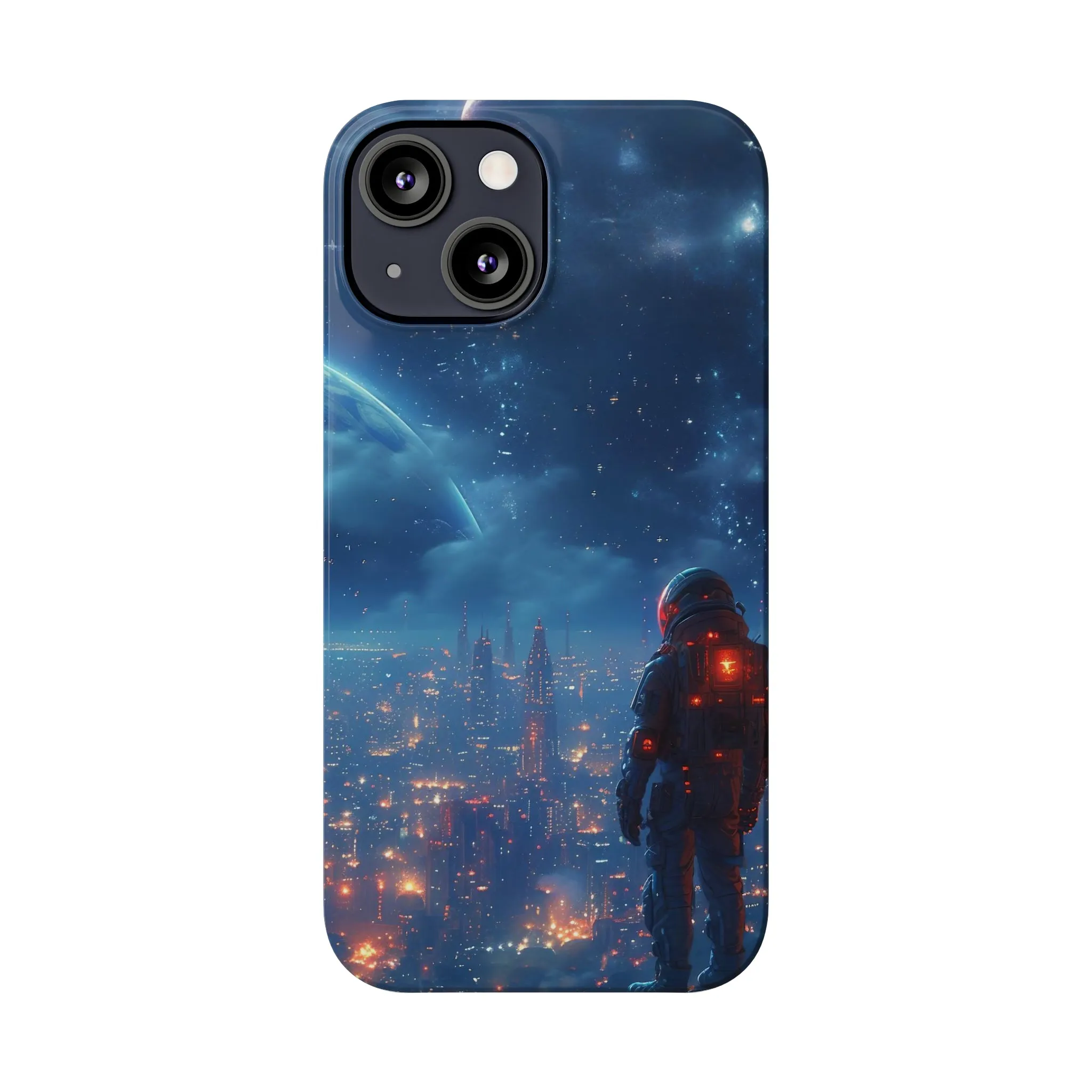 Artistic Rendition of Space Design Sleek Elegance Wireless-Charging Compatible Phone Case Slim Phone Case compatible with over 20 iphone models