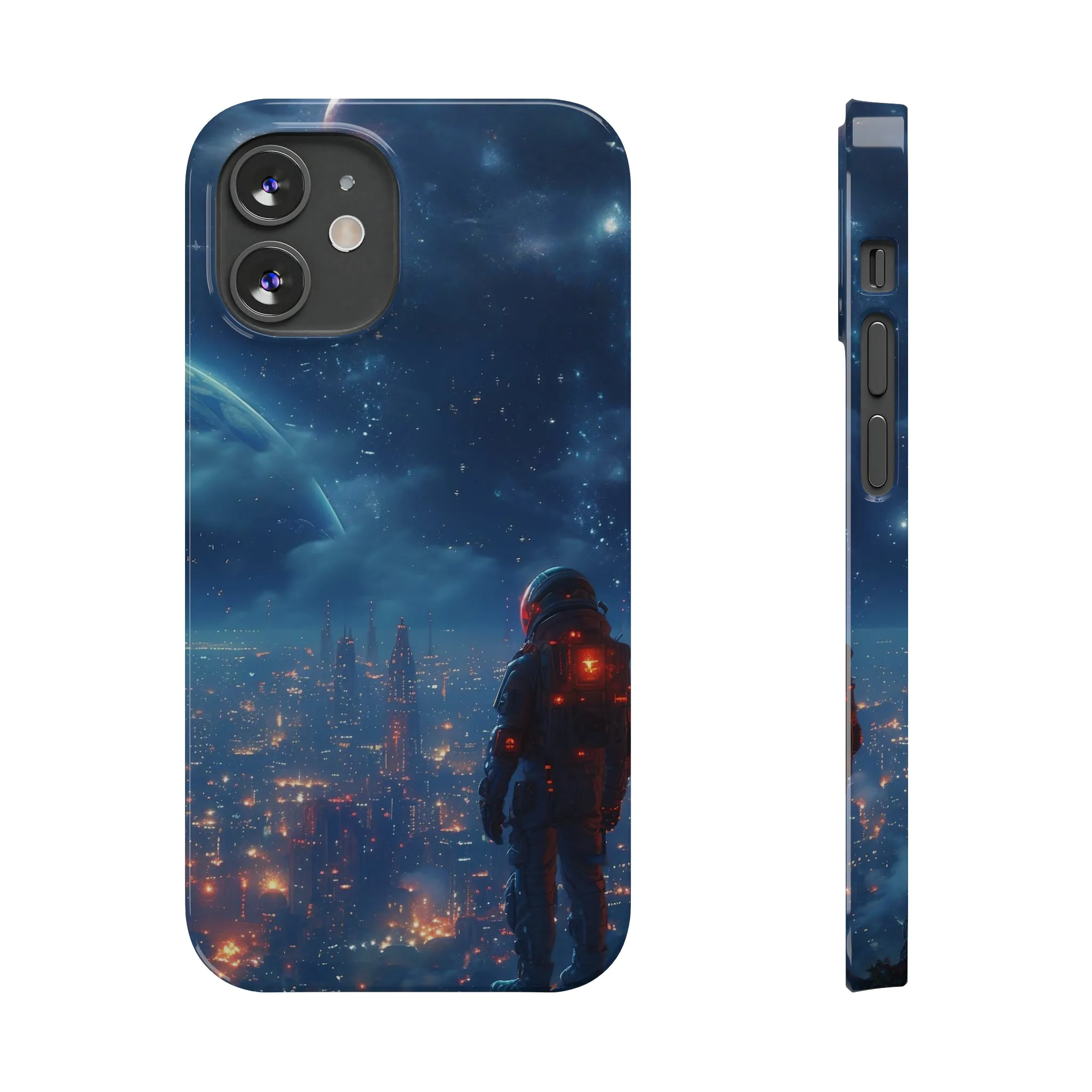 Artistic Rendition of Space Design Sleek Elegance Wireless-Charging Compatible Phone Case Slim Phone Case compatible with over 20 iphone models