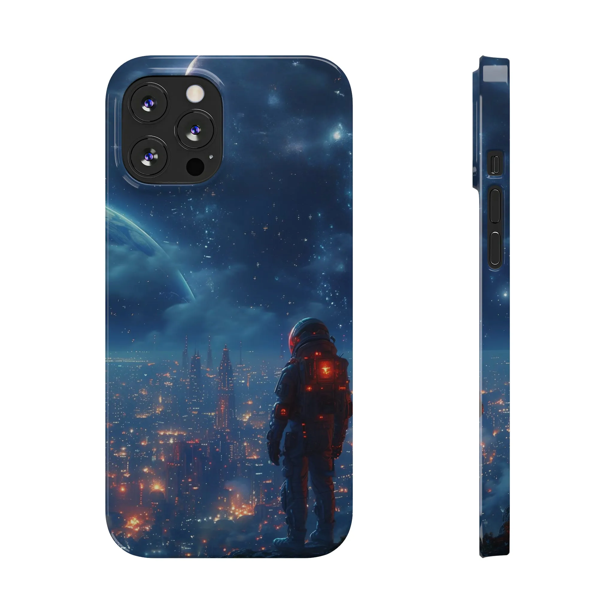 Artistic Rendition of Space Design Sleek Elegance Wireless-Charging Compatible Phone Case Slim Phone Case compatible with over 20 iphone models