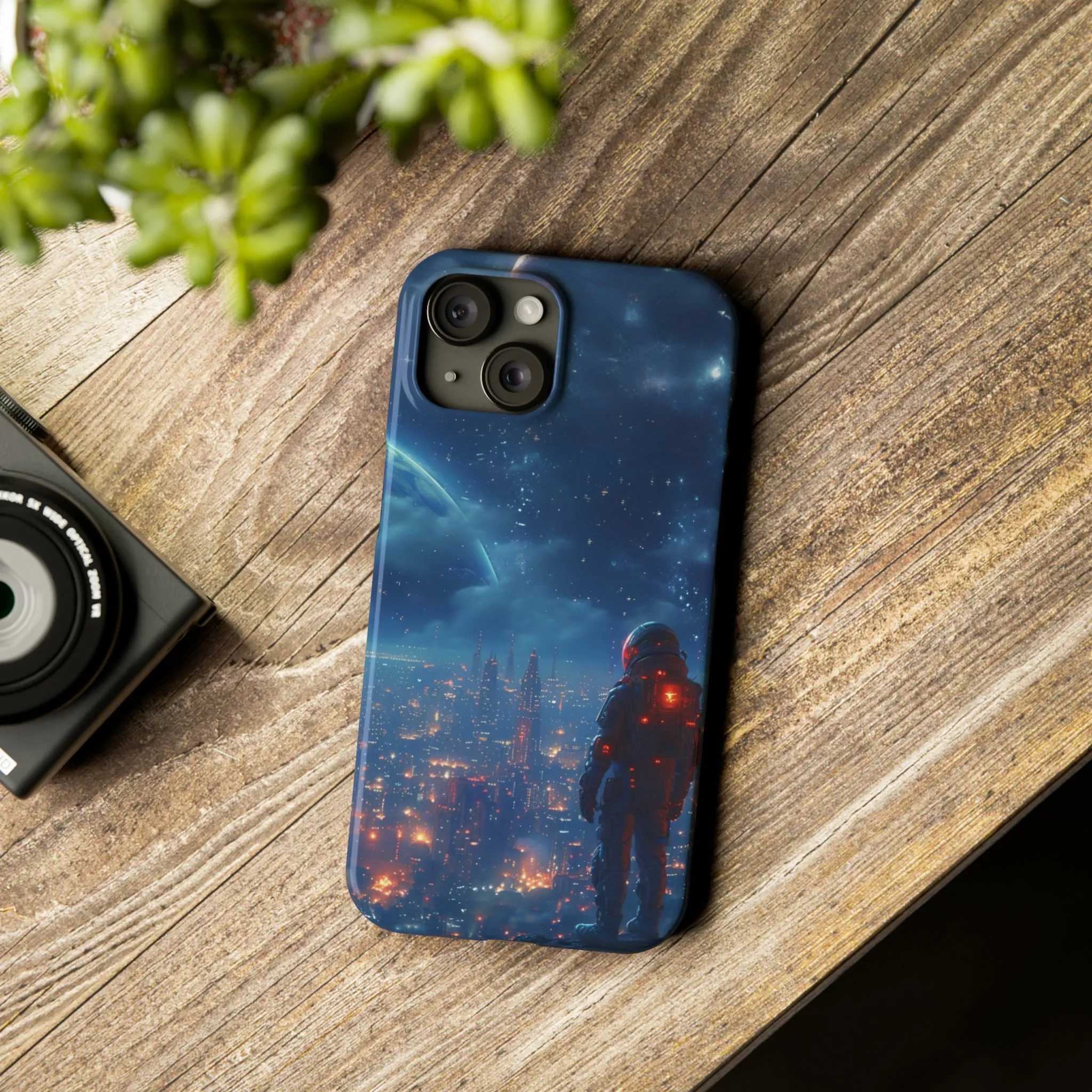 Artistic Rendition of Space Design Sleek Elegance Wireless-Charging Compatible Phone Case Slim Phone Case compatible with over 20 iphone models