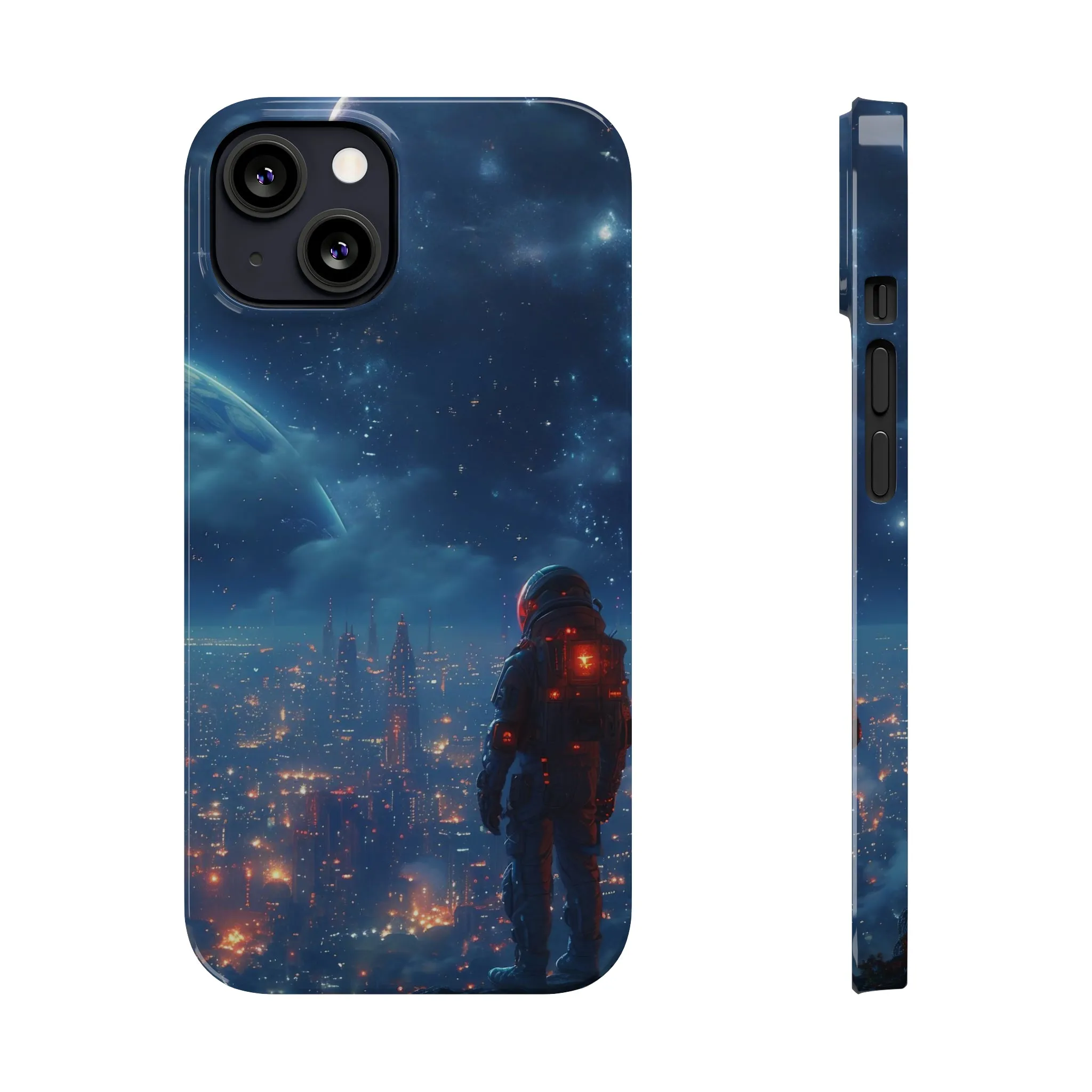 Artistic Rendition of Space Design Sleek Elegance Wireless-Charging Compatible Phone Case Slim Phone Case compatible with over 20 iphone models