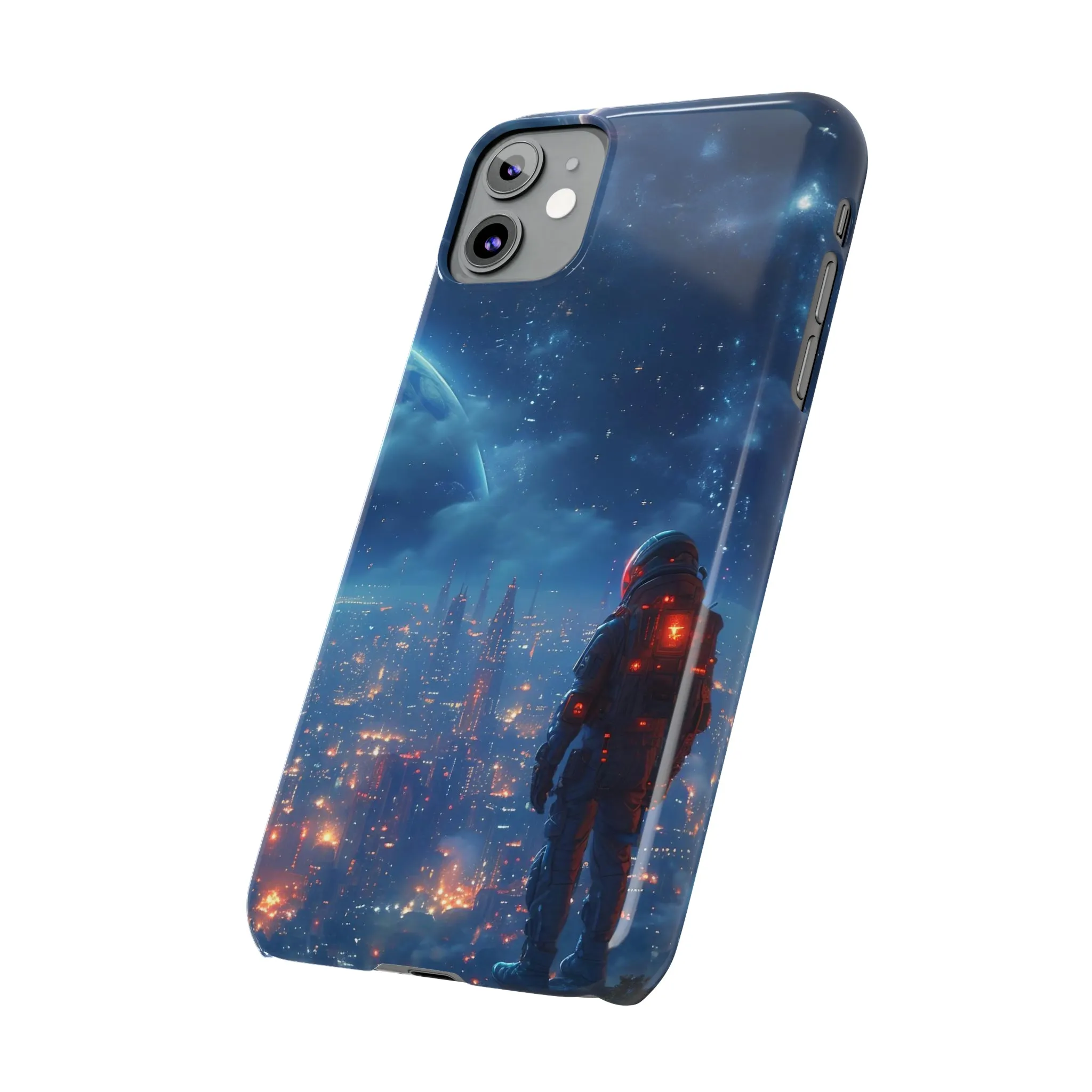 Artistic Rendition of Space Design Sleek Elegance Wireless-Charging Compatible Phone Case Slim Phone Case compatible with over 20 iphone models