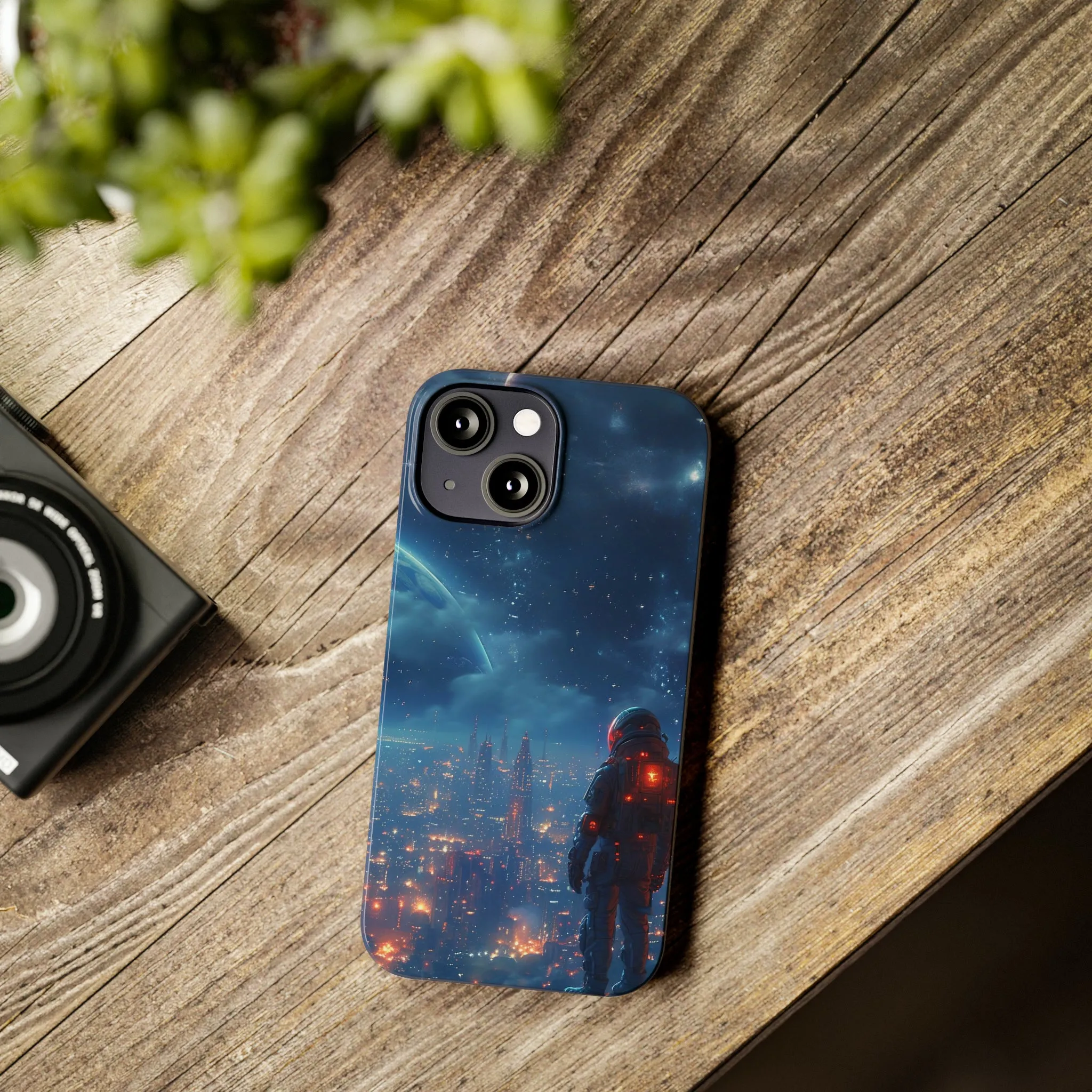 Artistic Rendition of Space Design Sleek Elegance Wireless-Charging Compatible Phone Case Slim Phone Case compatible with over 20 iphone models