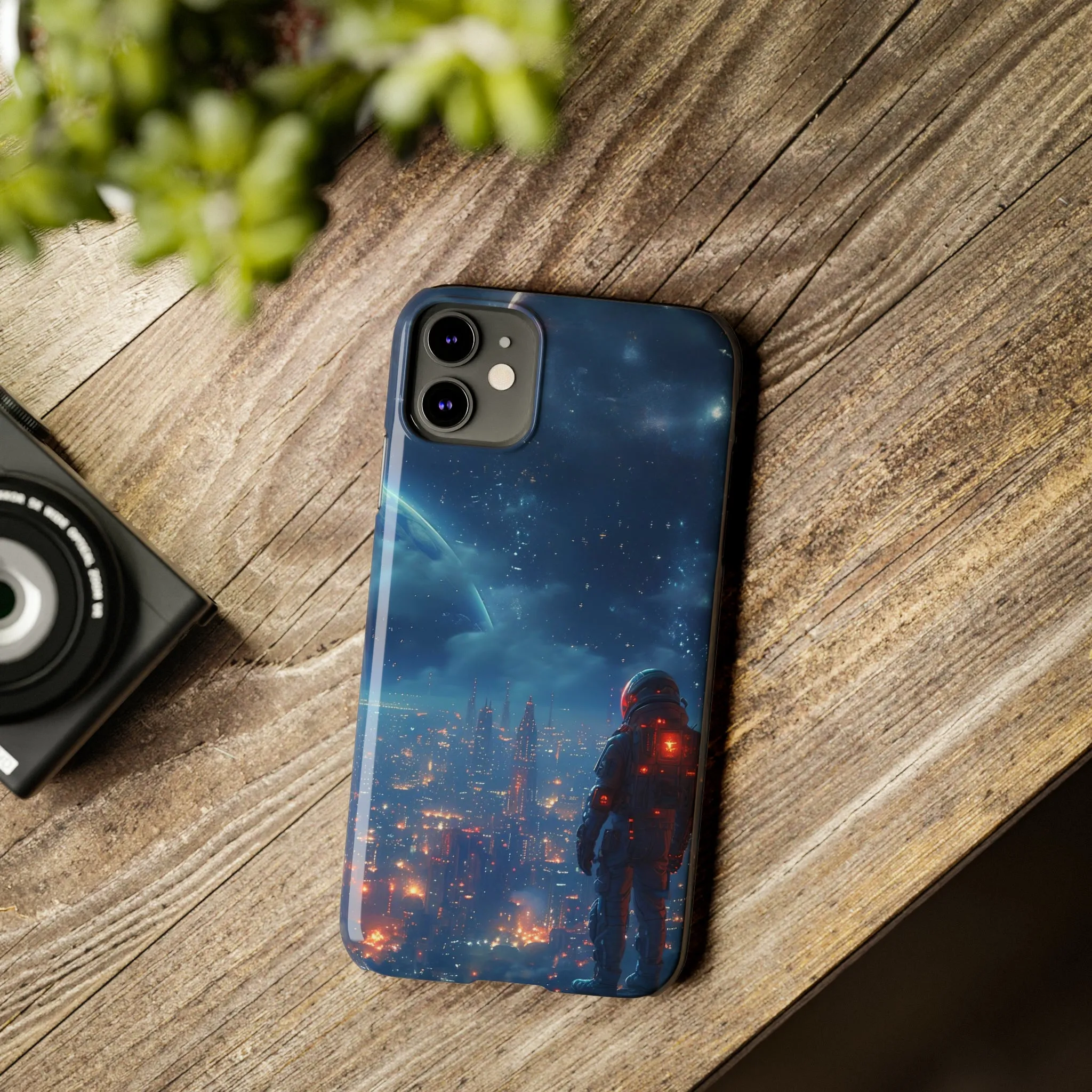 Artistic Rendition of Space Design Sleek Elegance Wireless-Charging Compatible Phone Case Slim Phone Case compatible with over 20 iphone models