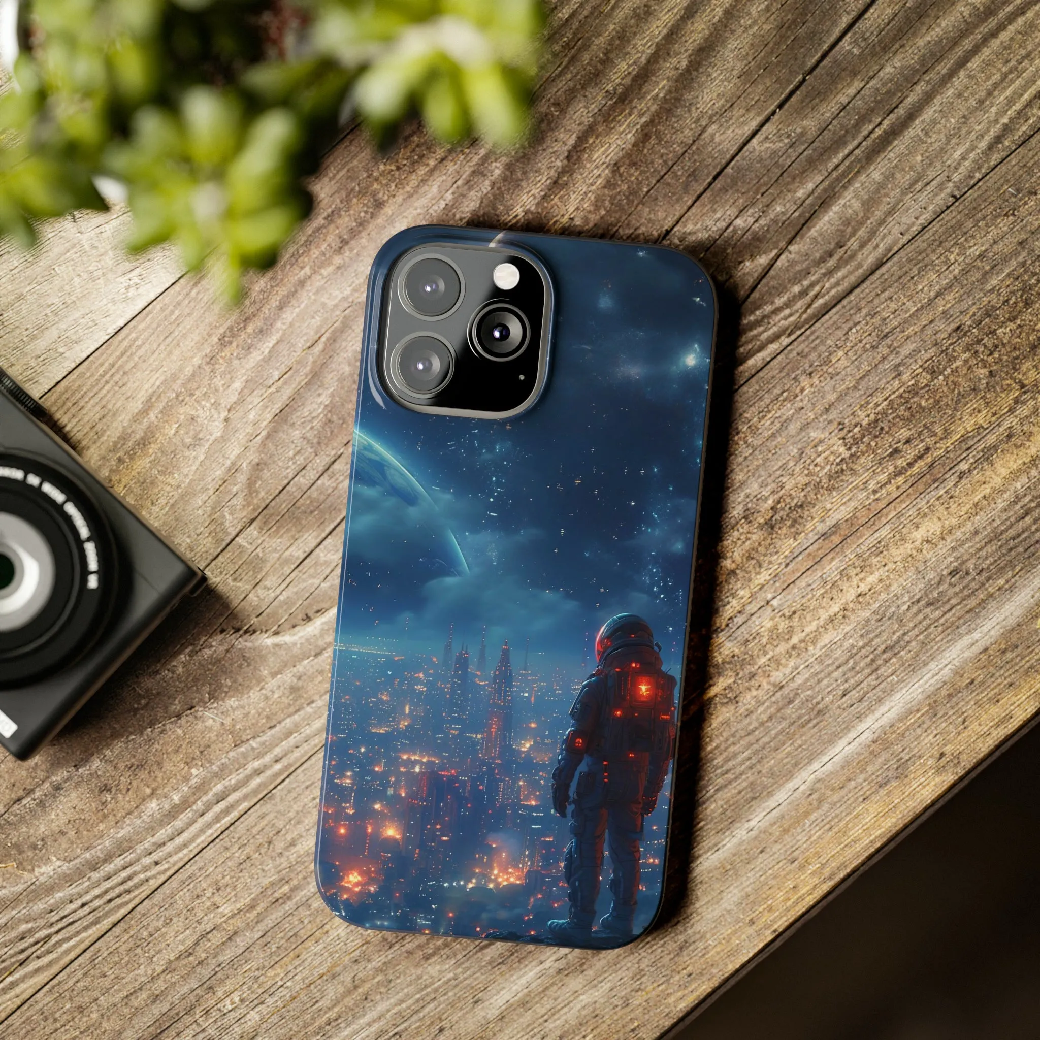 Artistic Rendition of Space Design Sleek Elegance Wireless-Charging Compatible Phone Case Slim Phone Case compatible with over 20 iphone models