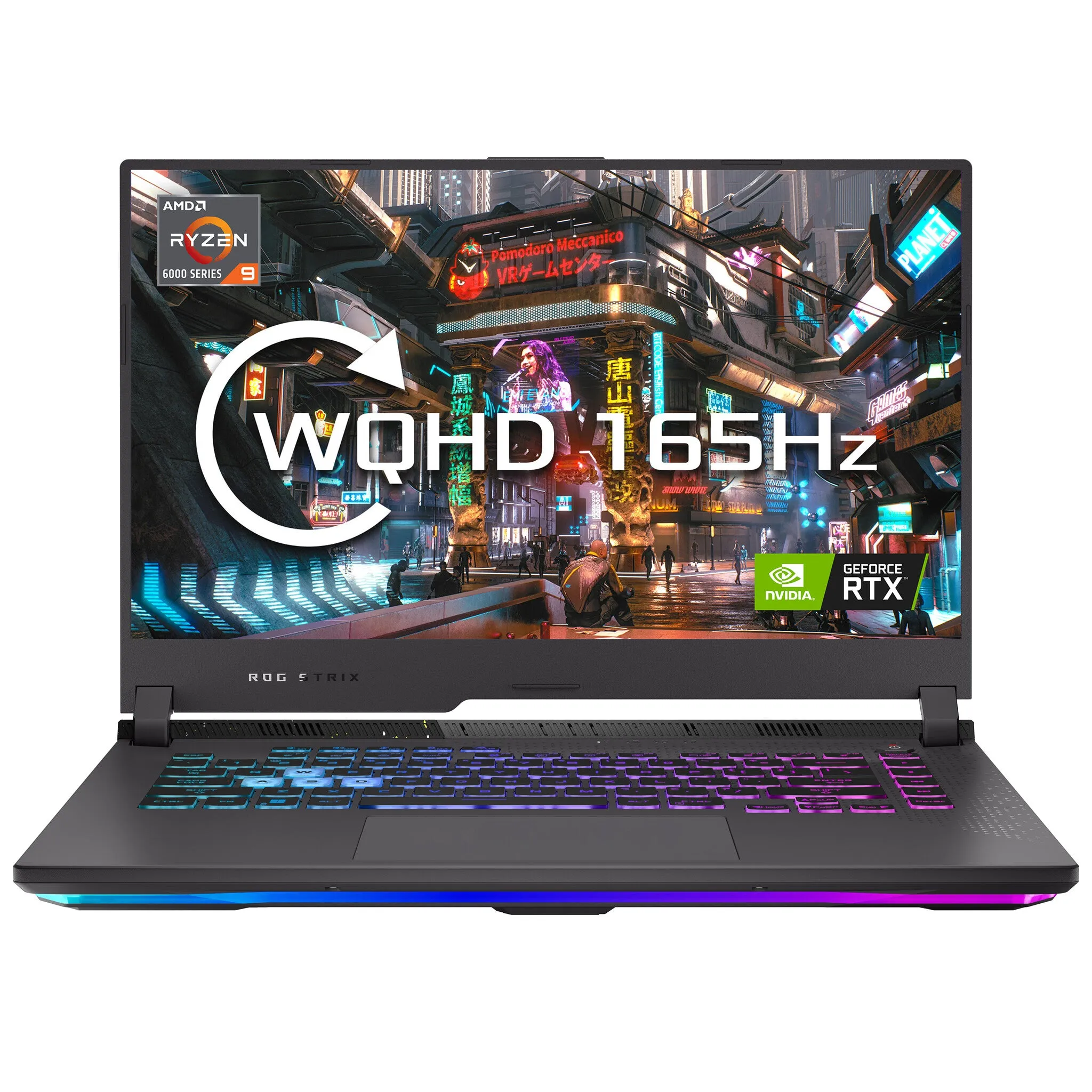 ASUS ROG Strix G15 G513RM-HQ071W AMD Ryzen™ 7 6800H Laptop 39.6 cm (15.6") Wide Quad HD 16 GB DDR5-SDRAM 1 TB SSD NVIDIA GeForce RTX 3060 Wi-Fi 6E (802.11ax) Windows 11 Home Black, Grey