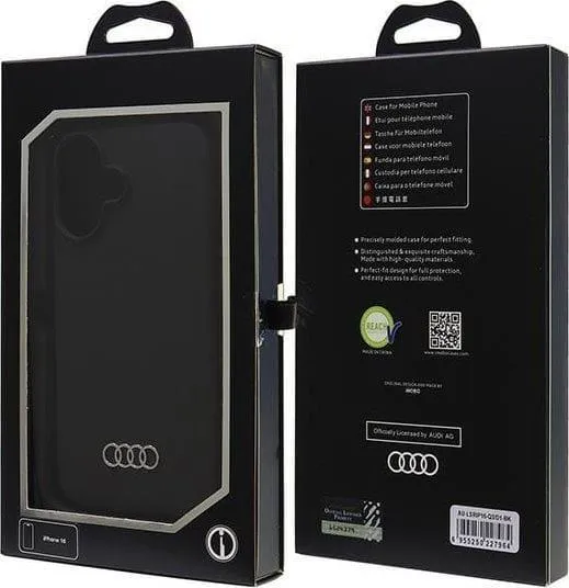 Audi Silicone Hardcase for iPhone 16 6.1" Black AU-LSRIP16-Q3/D1-BK