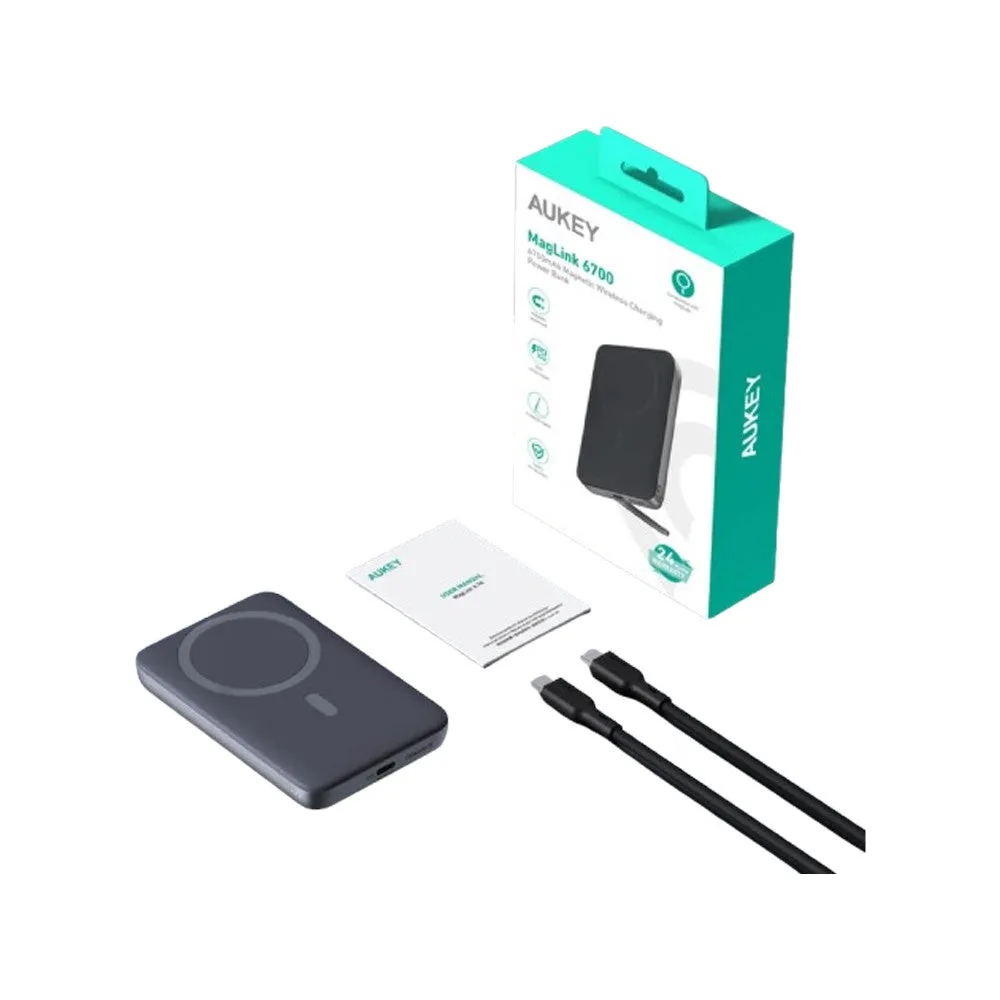 AUKEY MagLynk 20W 6700mAh MagSafe Wireless Charging Power Bank