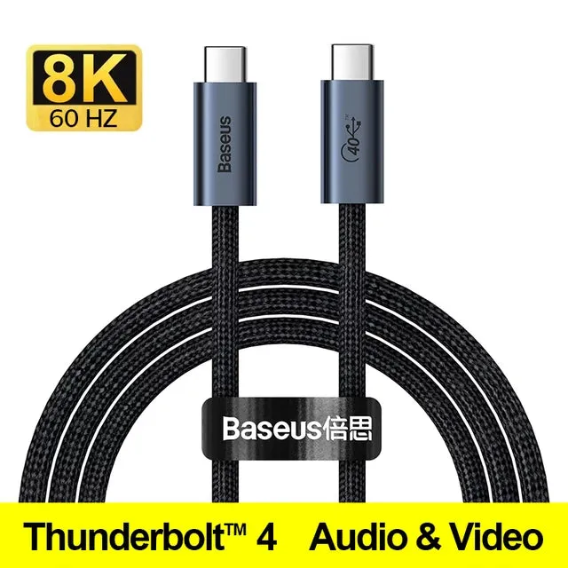 Baseus 100W Thunderbolt PD 8K@60Hz Type C USB 4 Quick Charger Cable