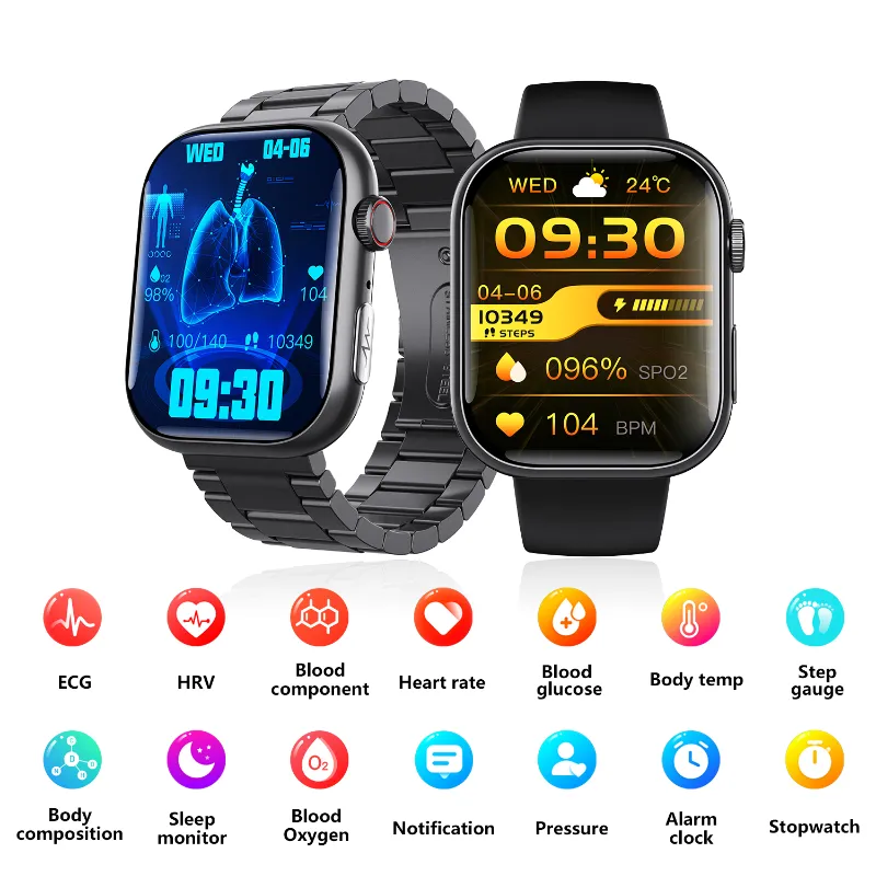 Best ECG Smart Watch of 2024 With Blood Pressure Monitor Blood Glucose Monitoring