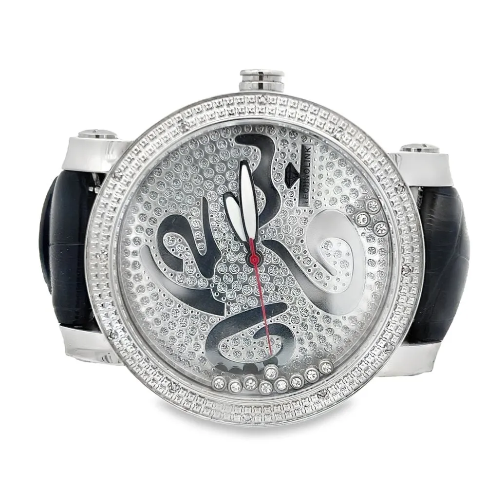 Big Numbers Floating Dial Real Diamond Watch