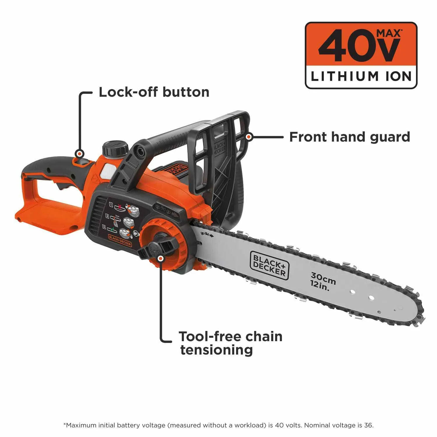 Black & Decker LCS1240 40V MAX* Lithium 12 in. Chainsaw (LCS1240)