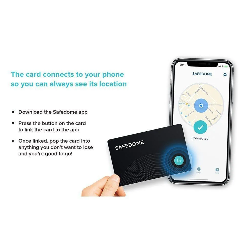 Bluetooth Tracker - Safedome Recharge with Fast Charger (Black)