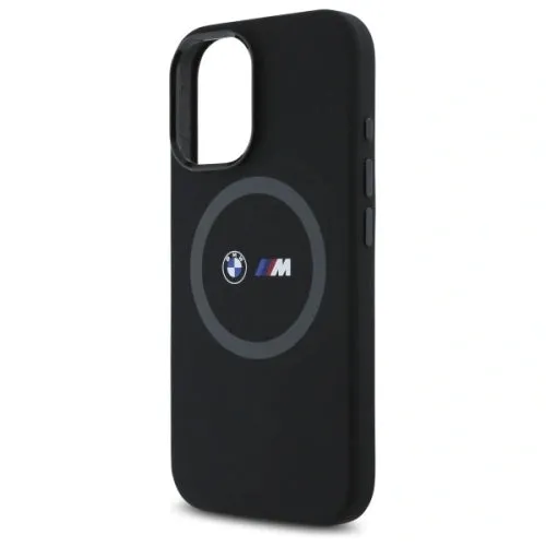 BMW M Series Silicone Hardcase with Printed Ring MagSafe Case for iPhone 16 6.1" Black - BMHMP16S23SROK