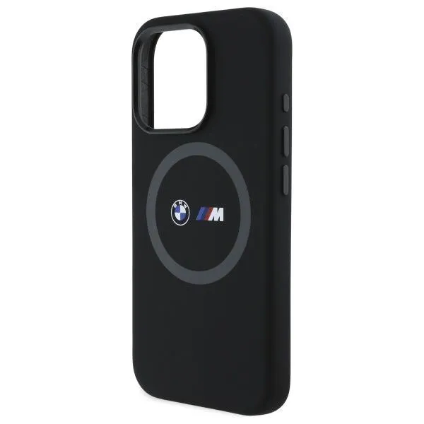 BMW M Series Silicone Printed Ring Case with MagSafe for iPhone 16 Pro 6.3" Black - BMHMP16L23SROK