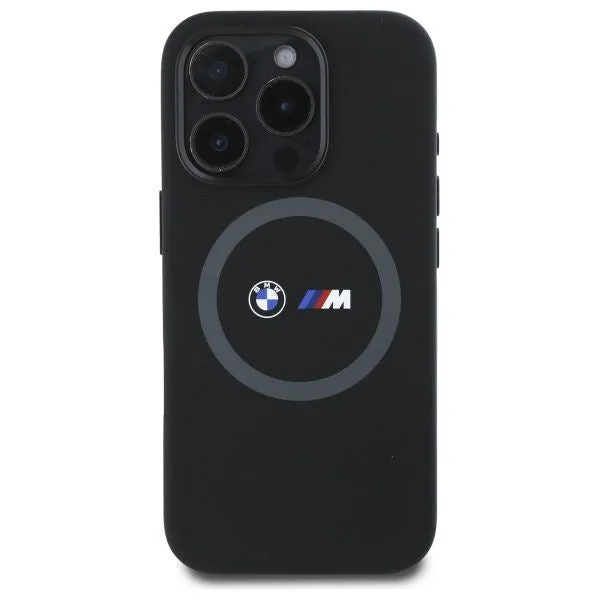 BMW M Series Silicone Printed Ring Case with MagSafe for iPhone 16 Pro 6.3" Black - BMHMP16L23SROK