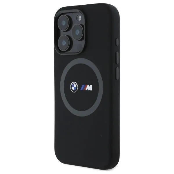 BMW M Series Silicone Printed Ring Case with MagSafe for iPhone 16 Pro 6.3" Black - BMHMP16L23SROK